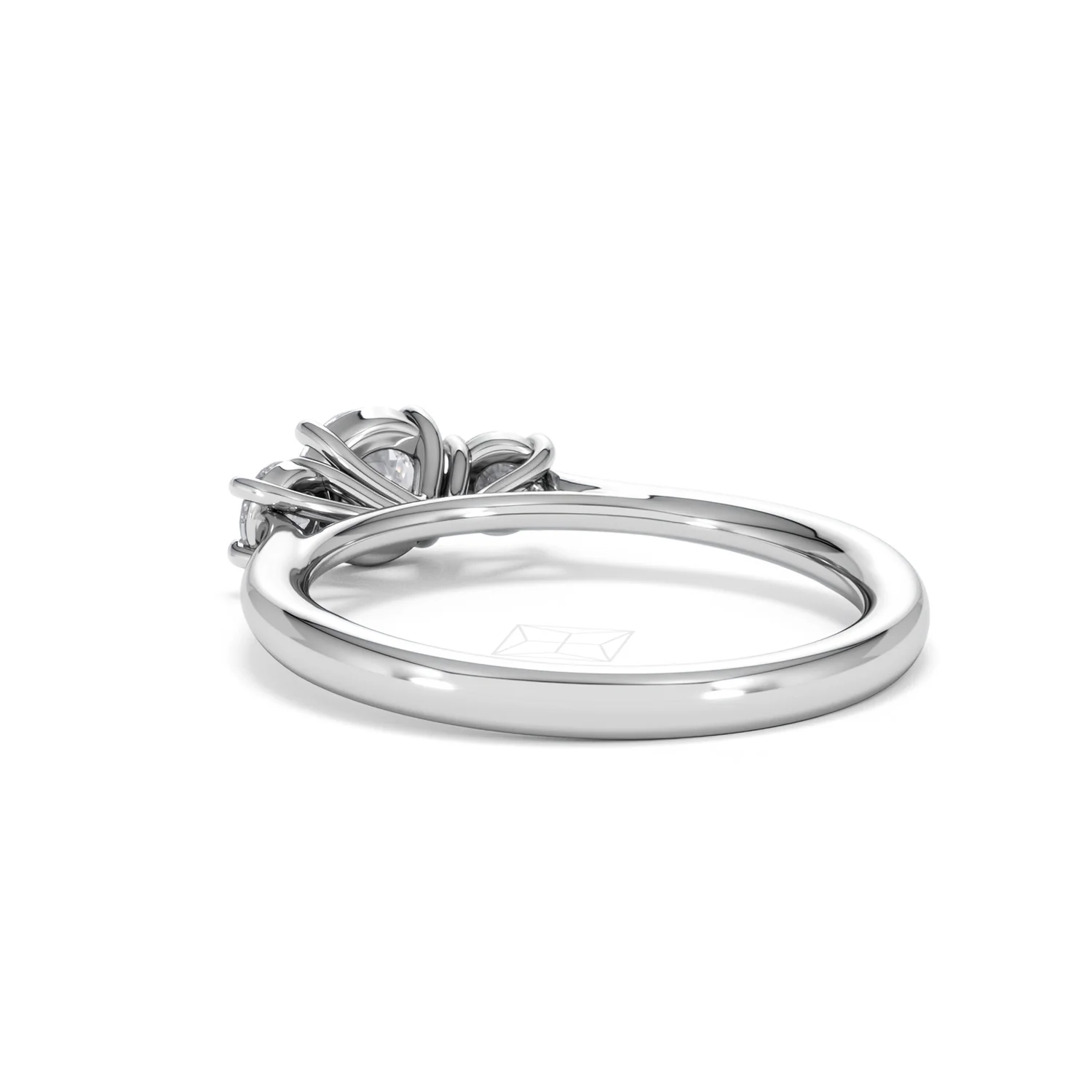 Evoke 3 Stone Round Cut Lab Diamond Ring 0.50ct in 925 Silver - Image 55