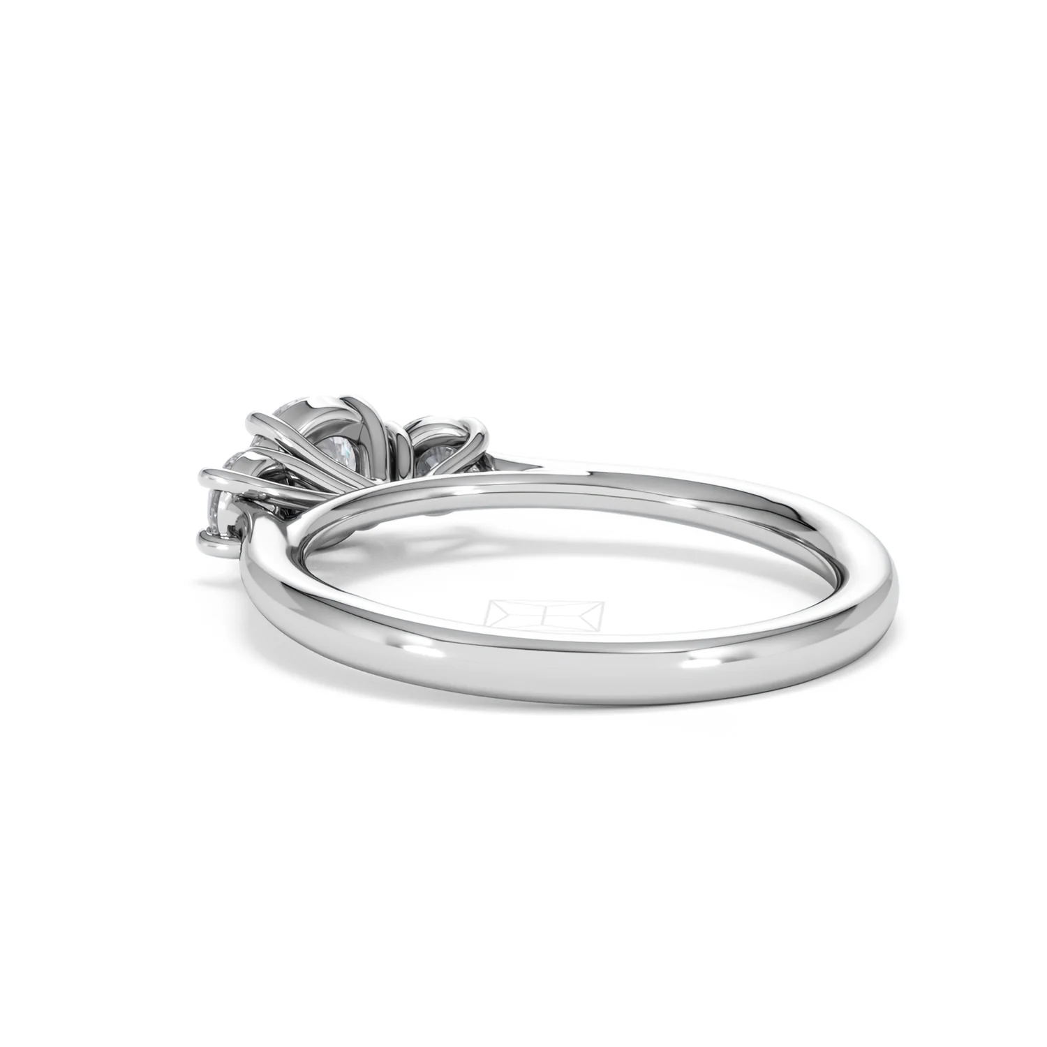 Evoke 3 Stone Round Cut Lab Diamond Ring 0.50ct in 925 Silver - Image 57