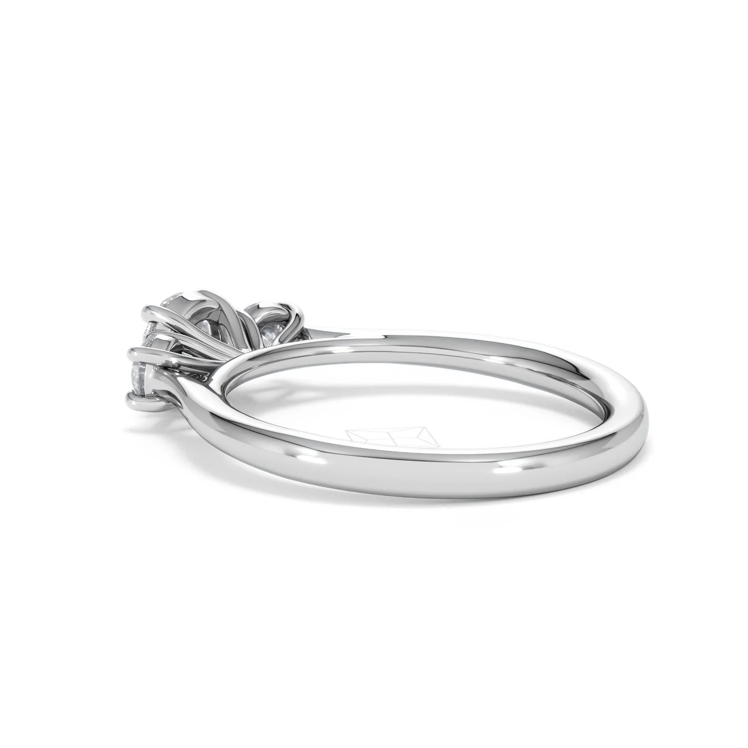 Evoke 3 Stone Round Cut Lab Diamond Ring 0.50ct in 925 Silver - Image 60