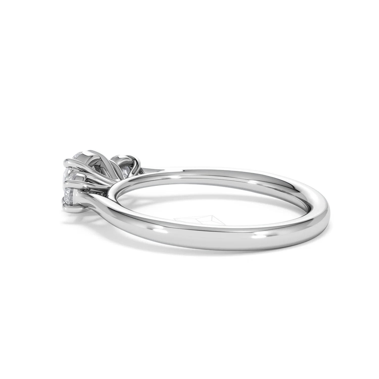 Evoke 3 Stone Round Cut Lab Diamond Ring 0.50ct in 925 Silver - Image 62