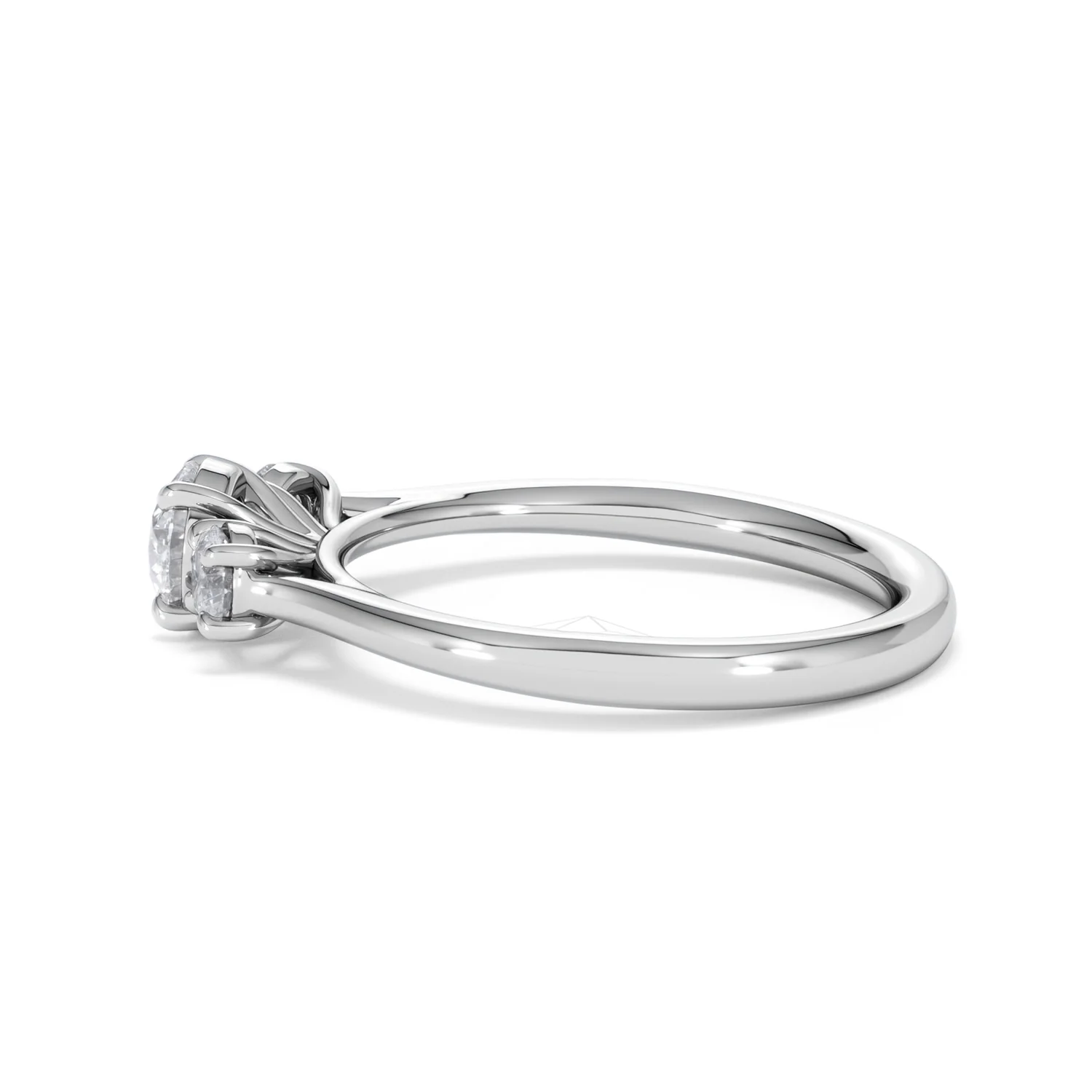 Evoke 3 Stone Round Cut Lab Diamond Ring 0.50ct in 925 Silver - Image 66