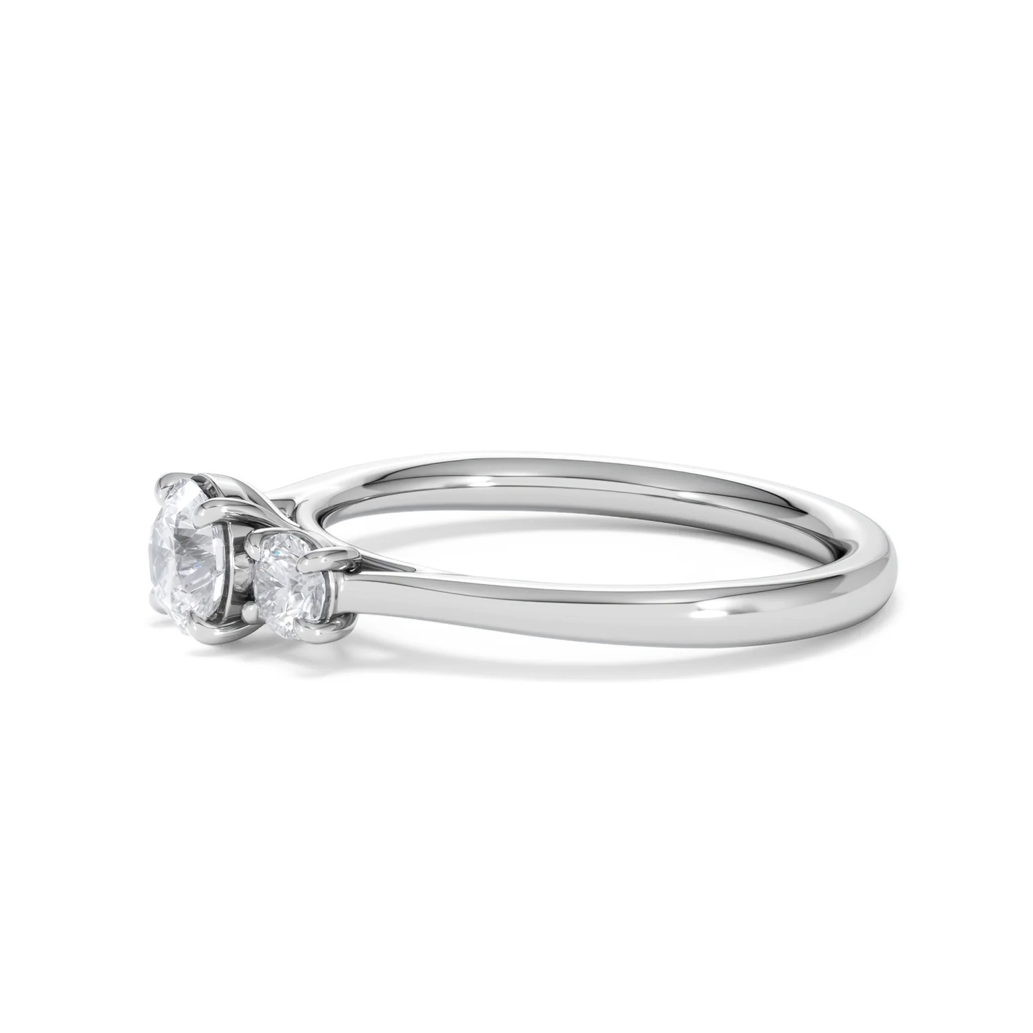 Evoke 3 Stone Round Cut Lab Diamond Ring 0.50ct in 925 Silver - Image 73