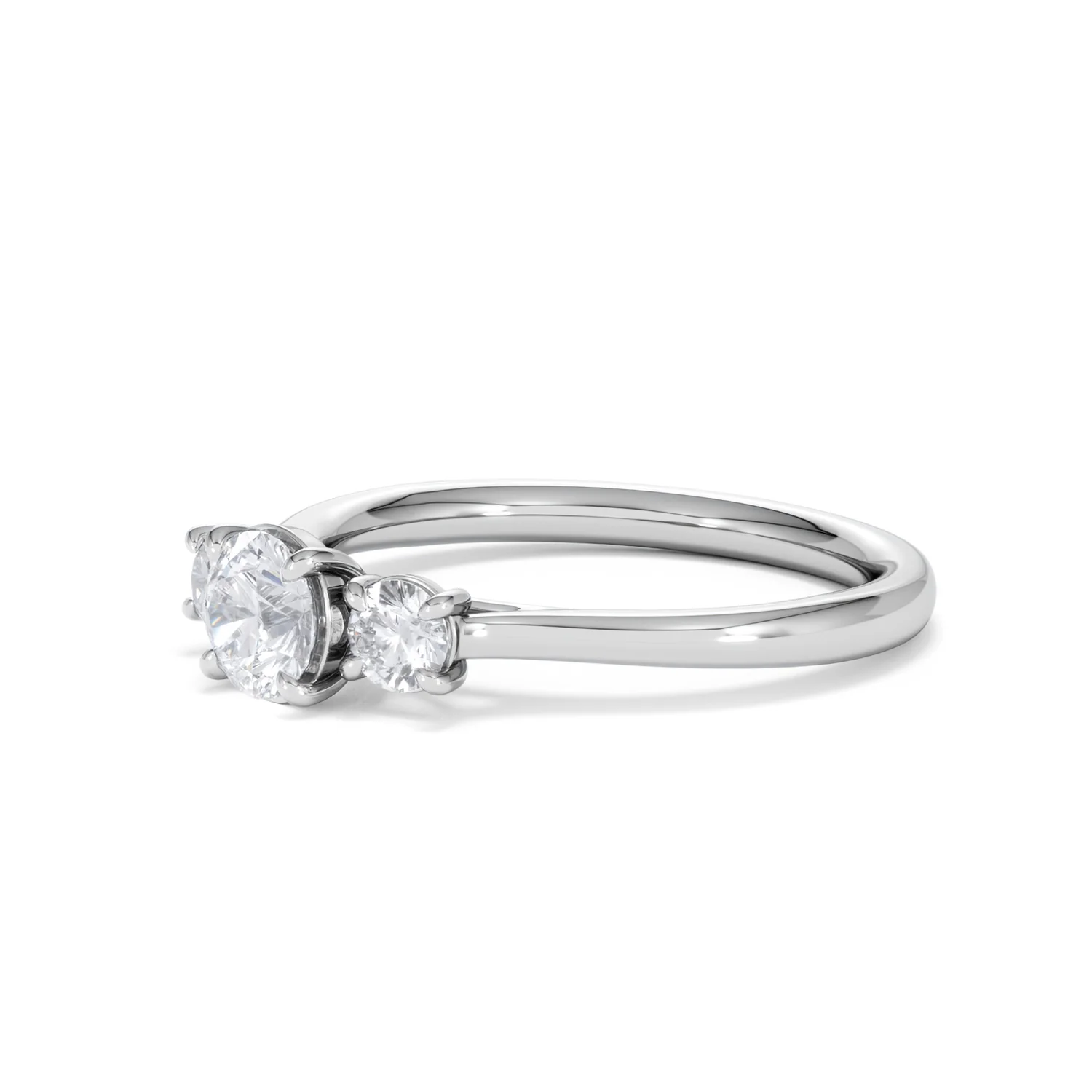 Evoke 3 Stone Round Cut Lab Diamond Ring 0.50ct in 925 Silver - Image 77