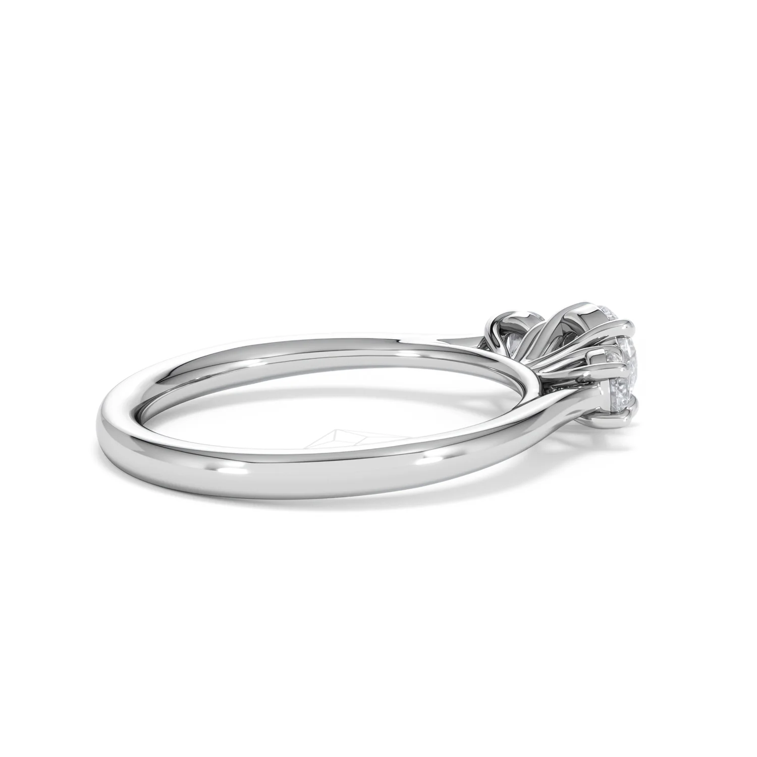 Evoke 3 Stone Round Cut Lab Diamond Ring 0.50ct in 9K White Gold - Image 33