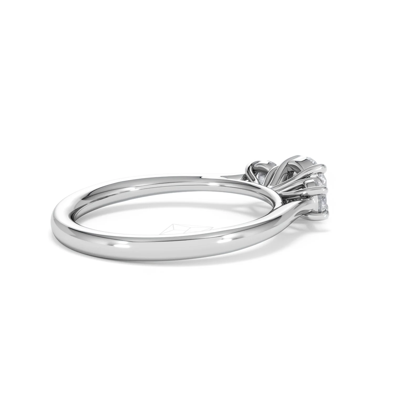 Evoke 3 Stone Round Cut Lab Diamond Ring 0.50ct in 9K White Gold - Image 34