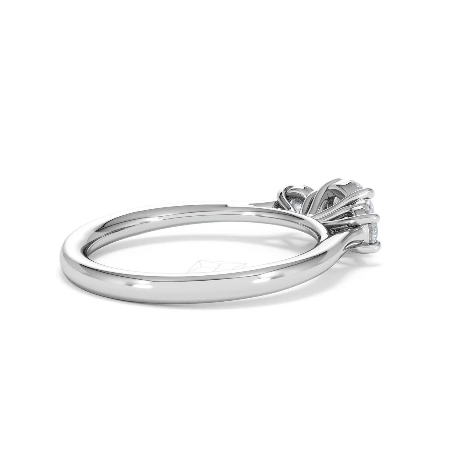 Evoke 3 Stone Round Cut Lab Diamond Ring 0.50ct in 9K White Gold - Image 35