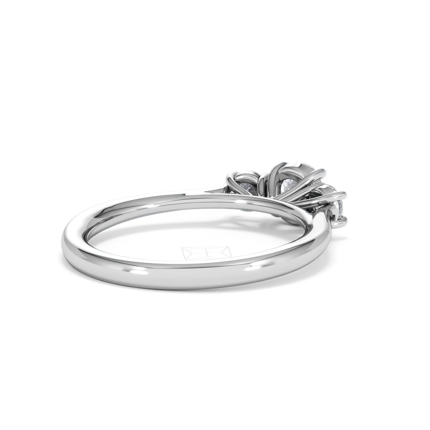 Evoke 3 Stone Round Cut Lab Diamond Ring 0.50ct in 9K White Gold - Image 39