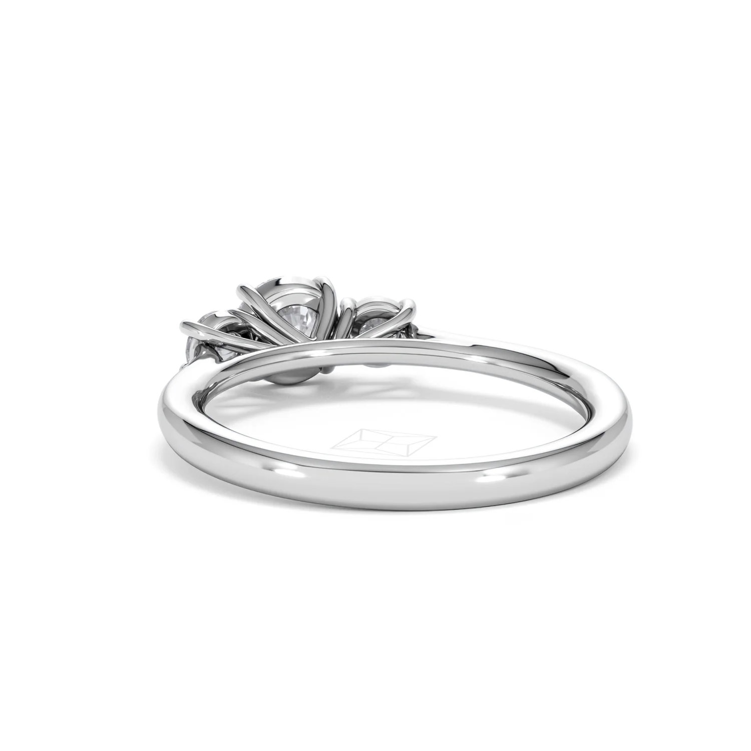 Evoke 3 Stone Round Cut Lab Diamond Ring 0.50ct in 9K White Gold - Image 53