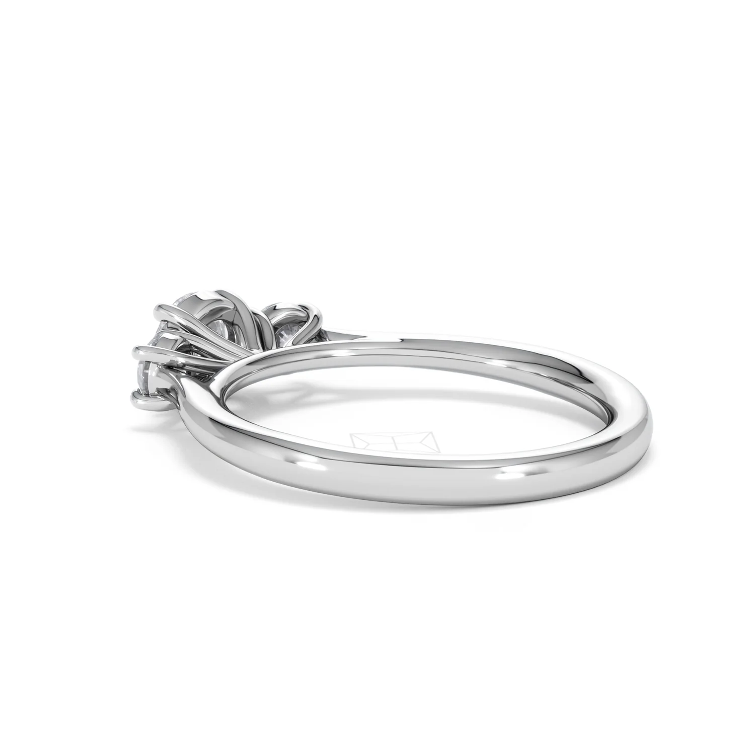 Evoke 3 Stone Round Cut Lab Diamond Ring 0.50ct in 9K White Gold - Image 59