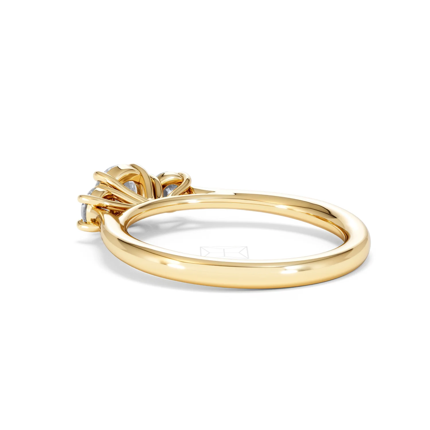 Evoke 3 Stone Round Cut Lab Diamond Ring 0.50ct in 9K Yellow Gold - Image 58