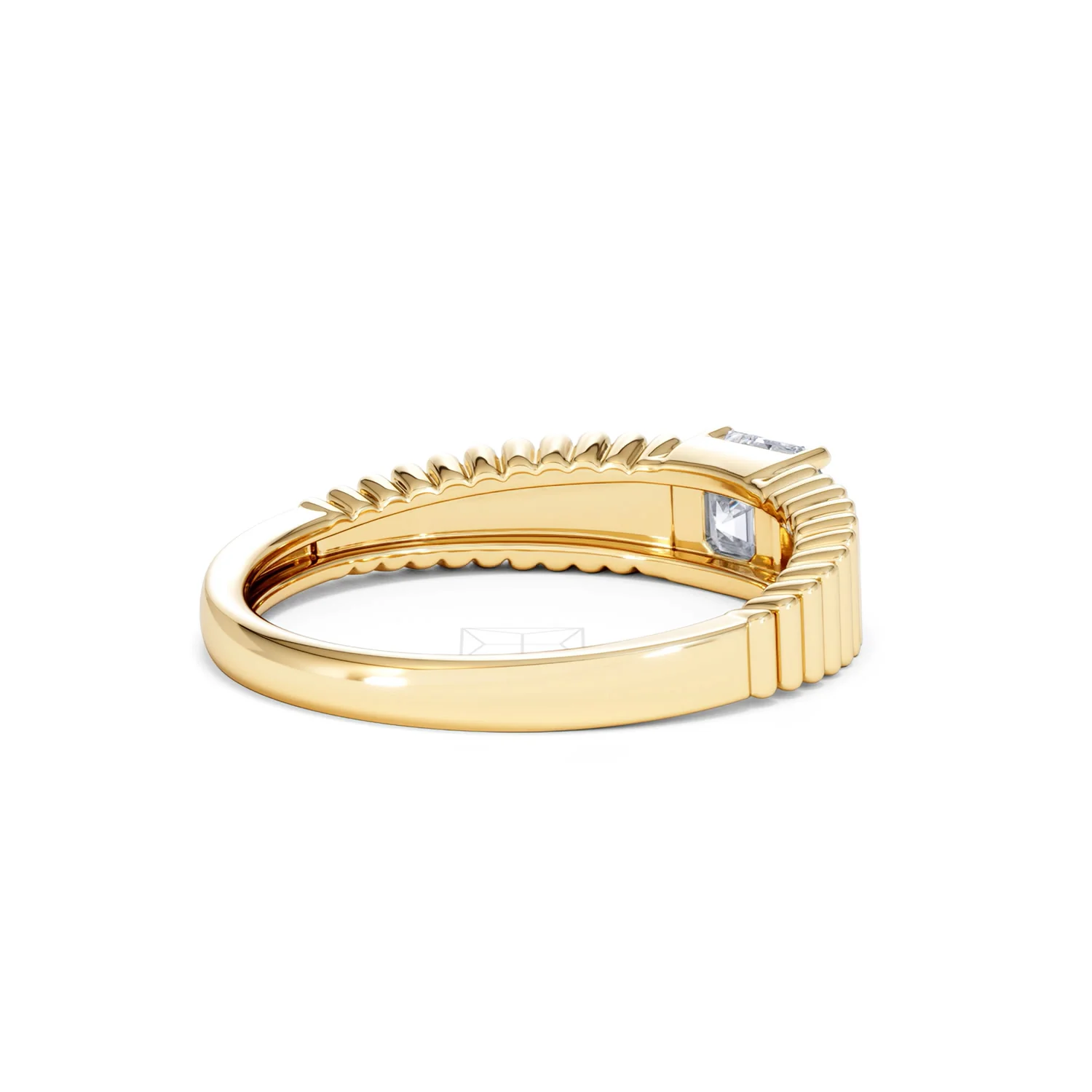 Flute 0.50ct Assher Cut Lab Grown Diamond Solitaire Ring 18K Yellow Gold - Image 39