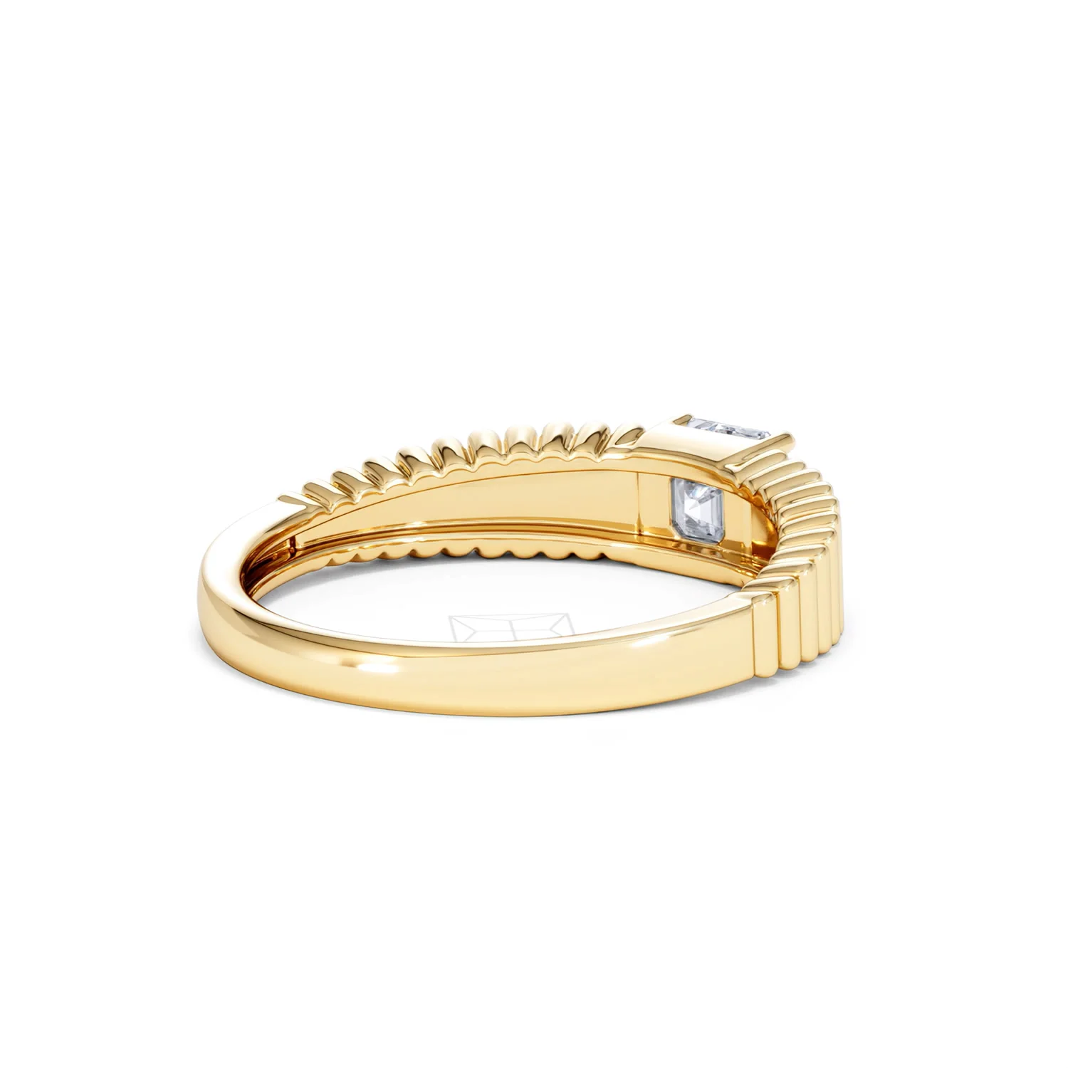 Flute 0.50ct Assher Cut Lab Grown Diamond Solitaire Ring 18K Yellow Gold - Image 40