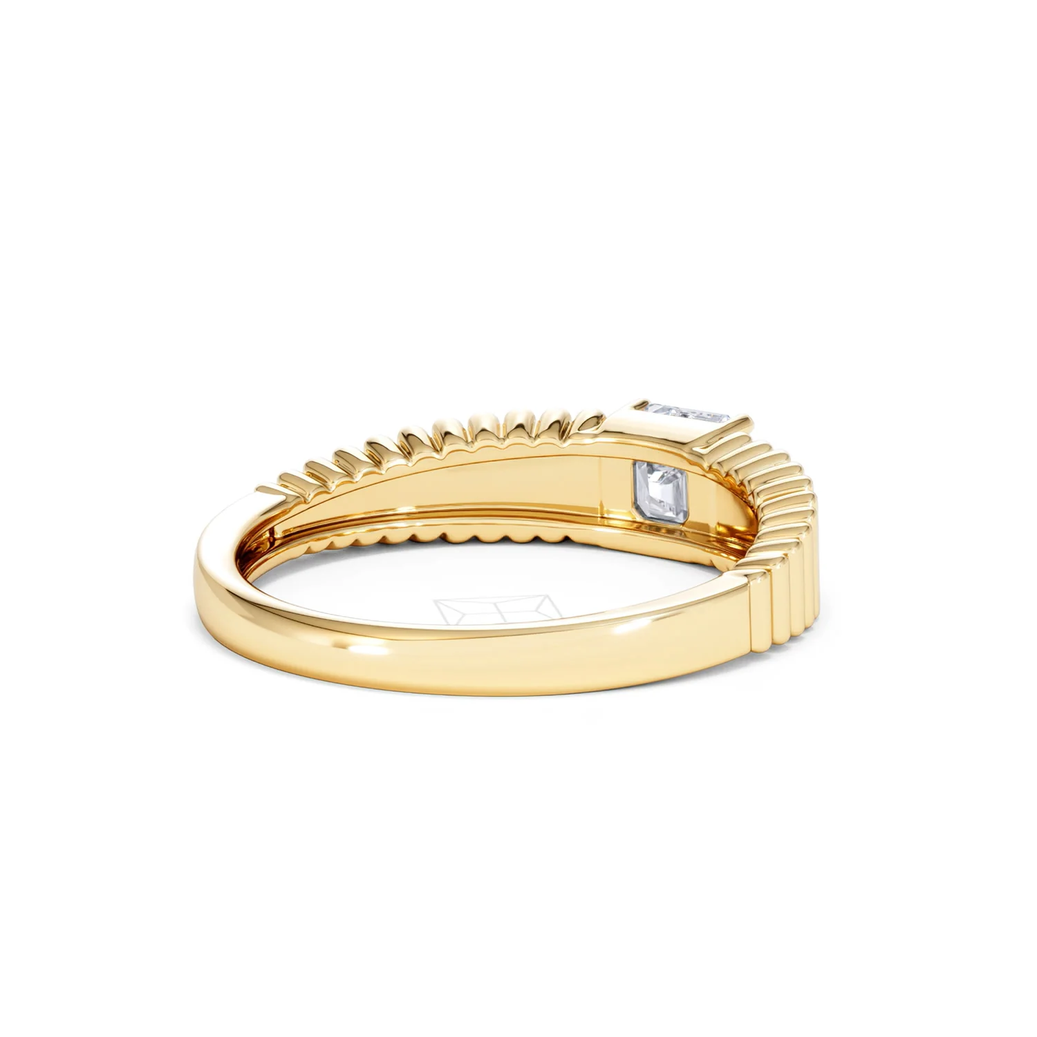 Flute 0.50ct Assher Cut Lab Grown Diamond Solitaire Ring 18K Yellow Gold - Image 41