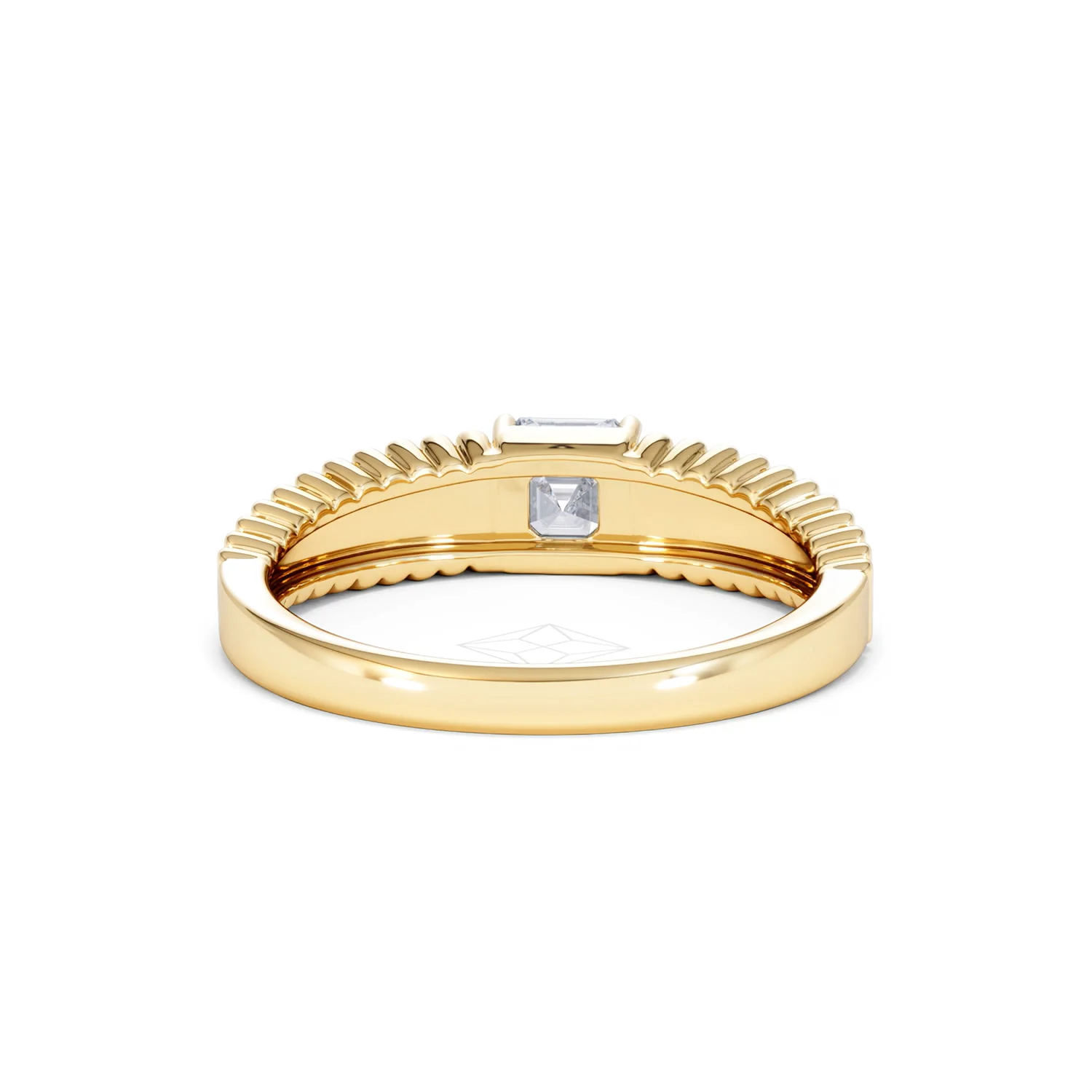 Flute 0.50ct Assher Cut Lab Grown Diamond Solitaire Ring 18K Yellow Gold - Image 48
