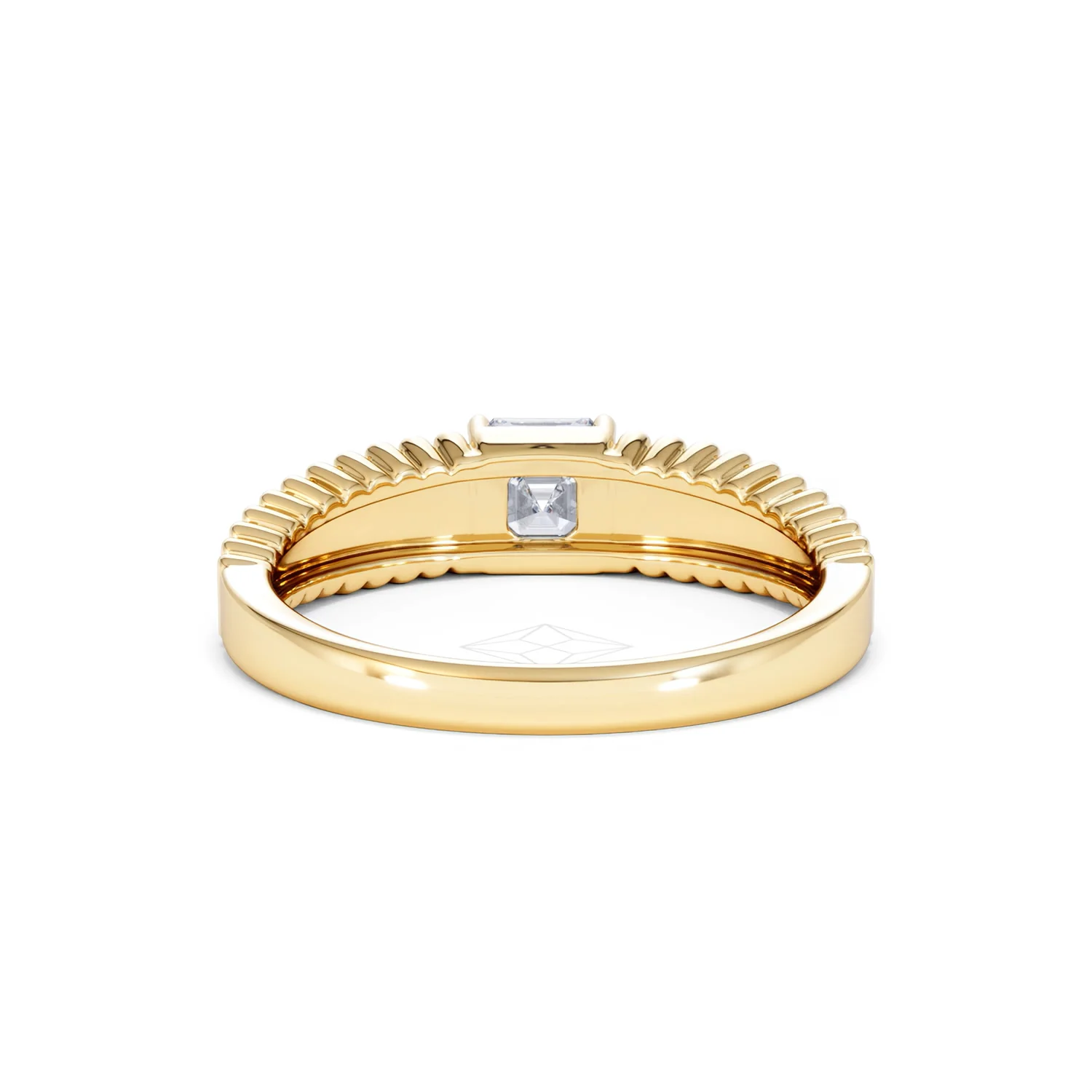 Flute 0.50ct Assher Cut Lab Grown Diamond Solitaire Ring 18K Yellow Gold - Image 49
