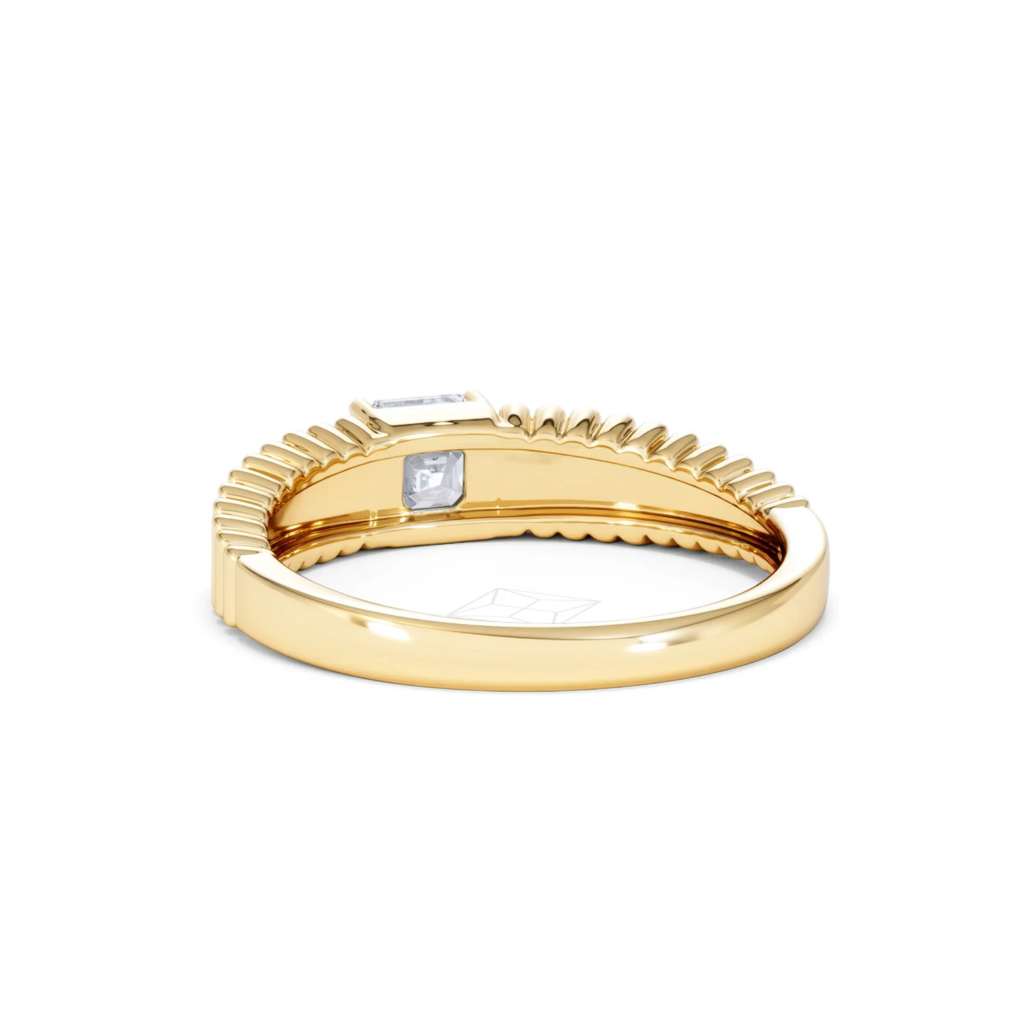 Flute 0.50ct Assher Cut Lab Grown Diamond Solitaire Ring 18K Yellow Gold - Image 53