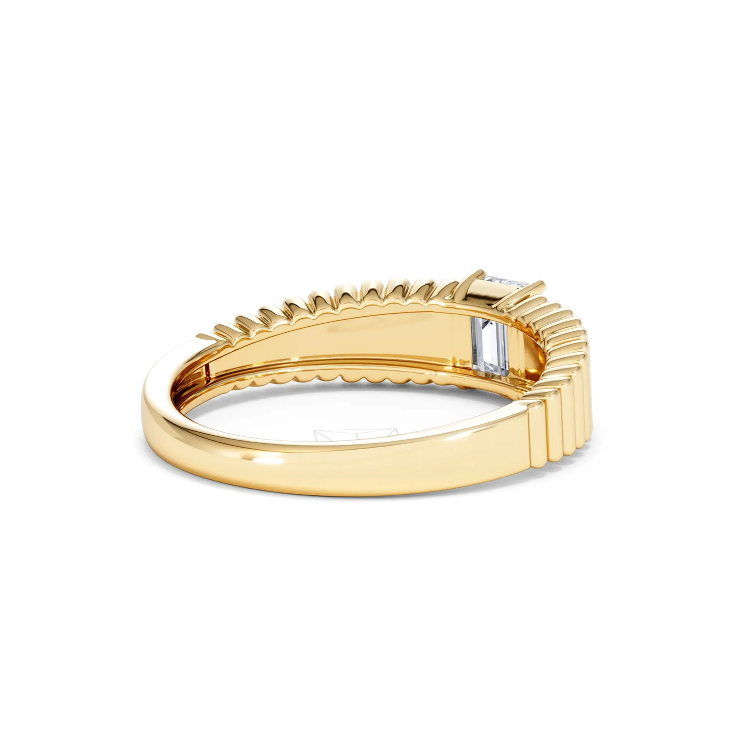 Flute 0.50ct Emerald Cut Lab Grown Diamond Solitaire Ring 18K Yellow Gold - Image 40