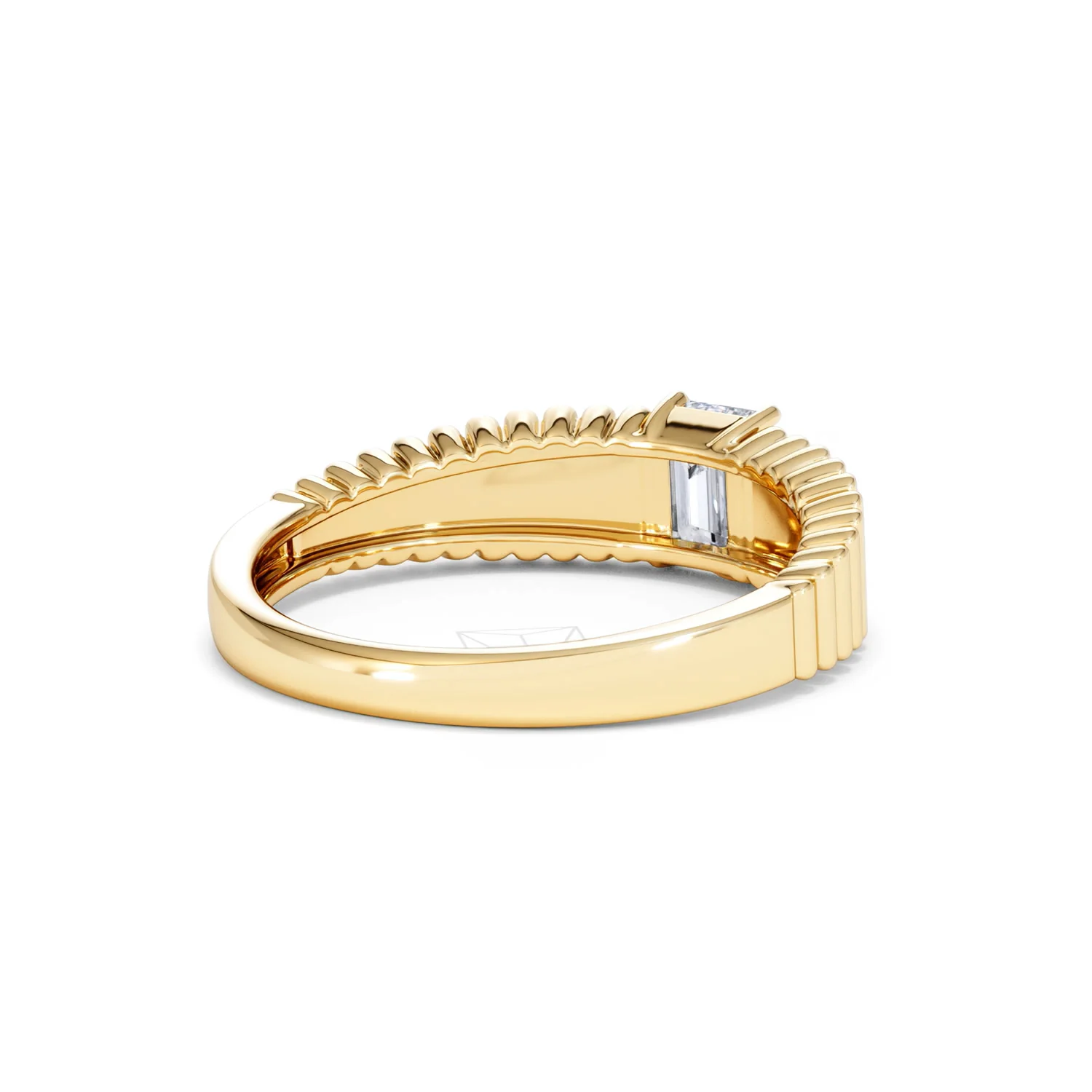 Flute 0.50ct Emerald Cut Lab Grown Diamond Solitaire Ring 18K Yellow Gold - Image 41