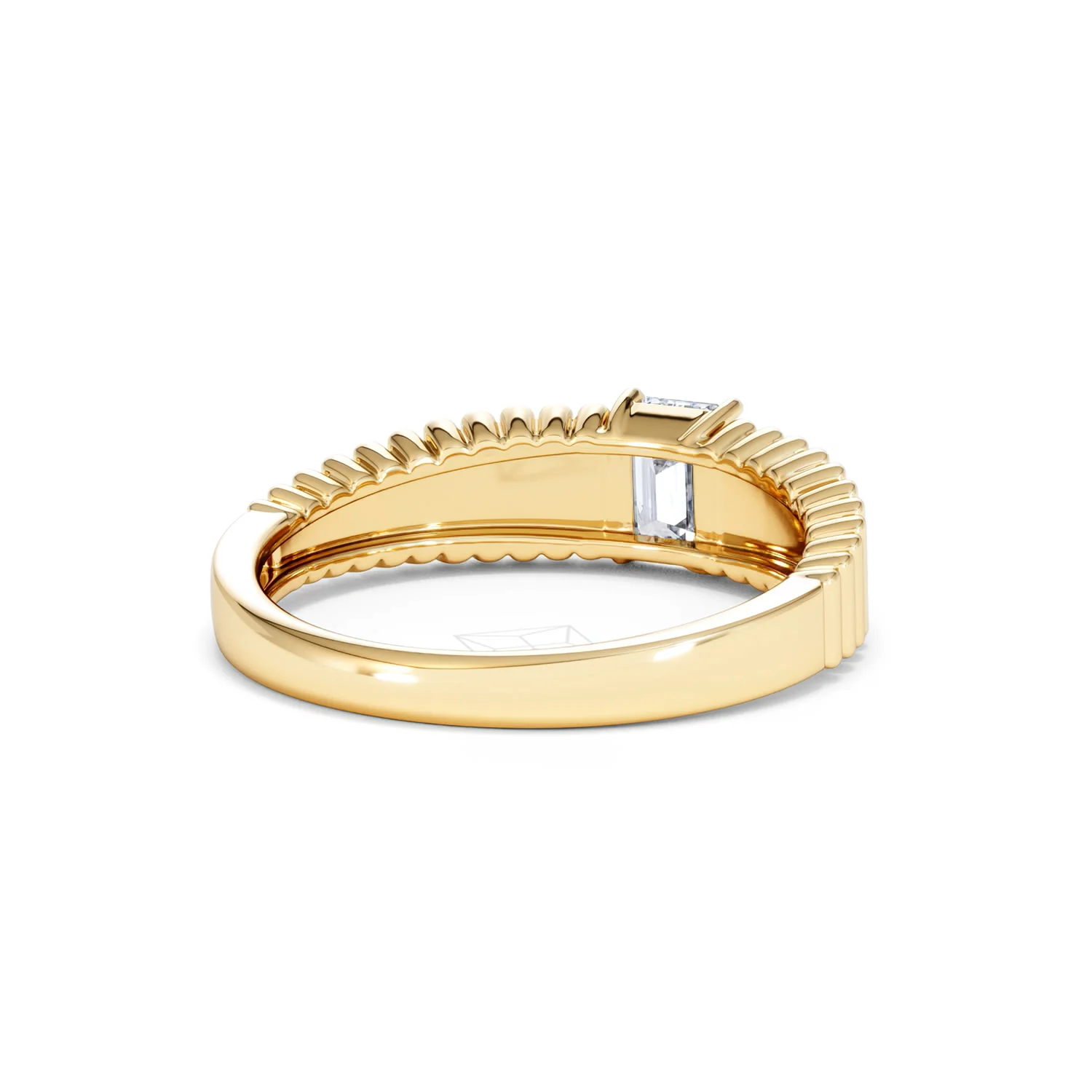 Flute 0.50ct Emerald Cut Lab Grown Diamond Solitaire Ring 18K Yellow Gold - Image 43