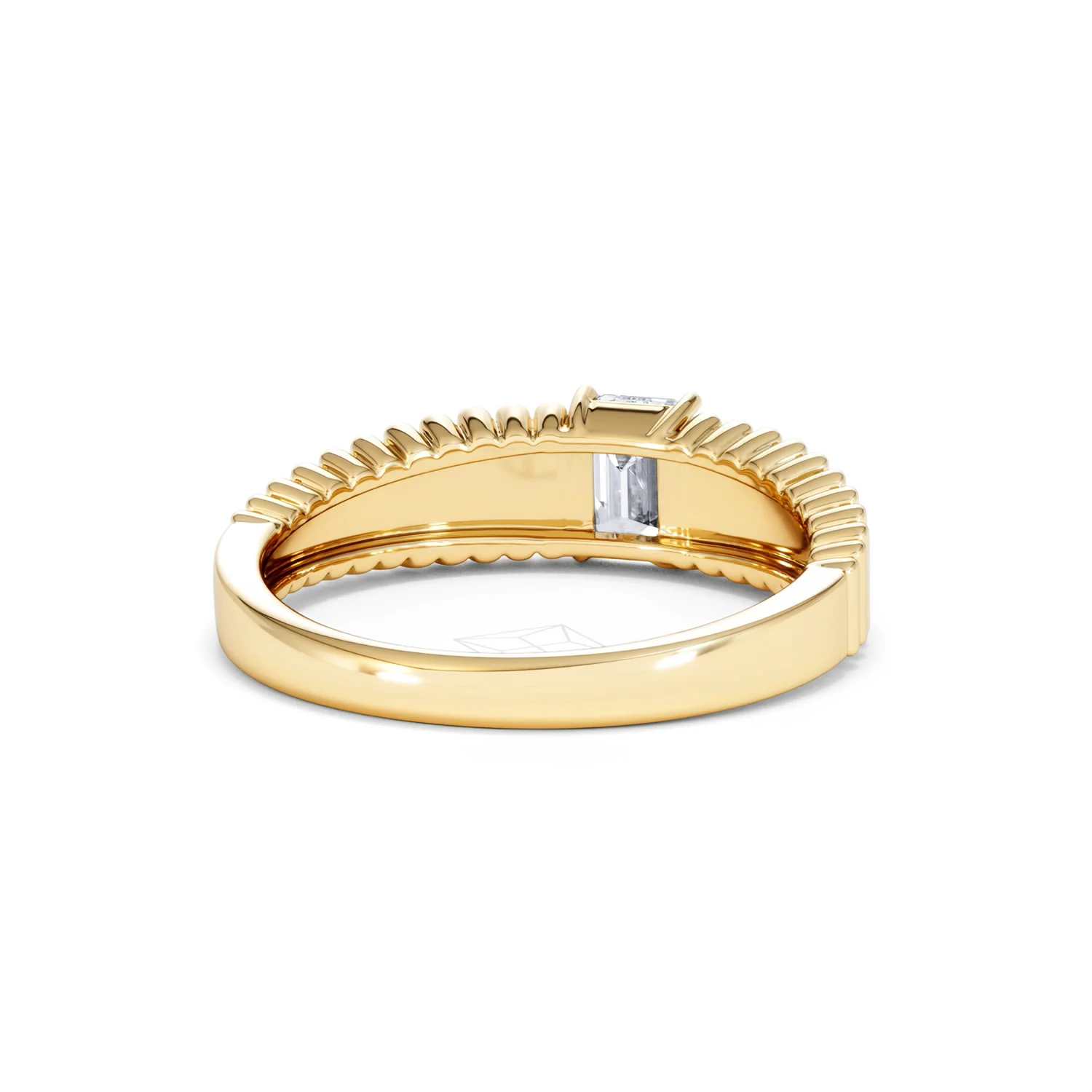 Flute 0.50ct Emerald Cut Lab Grown Diamond Solitaire Ring 18K Yellow Gold - Image 45