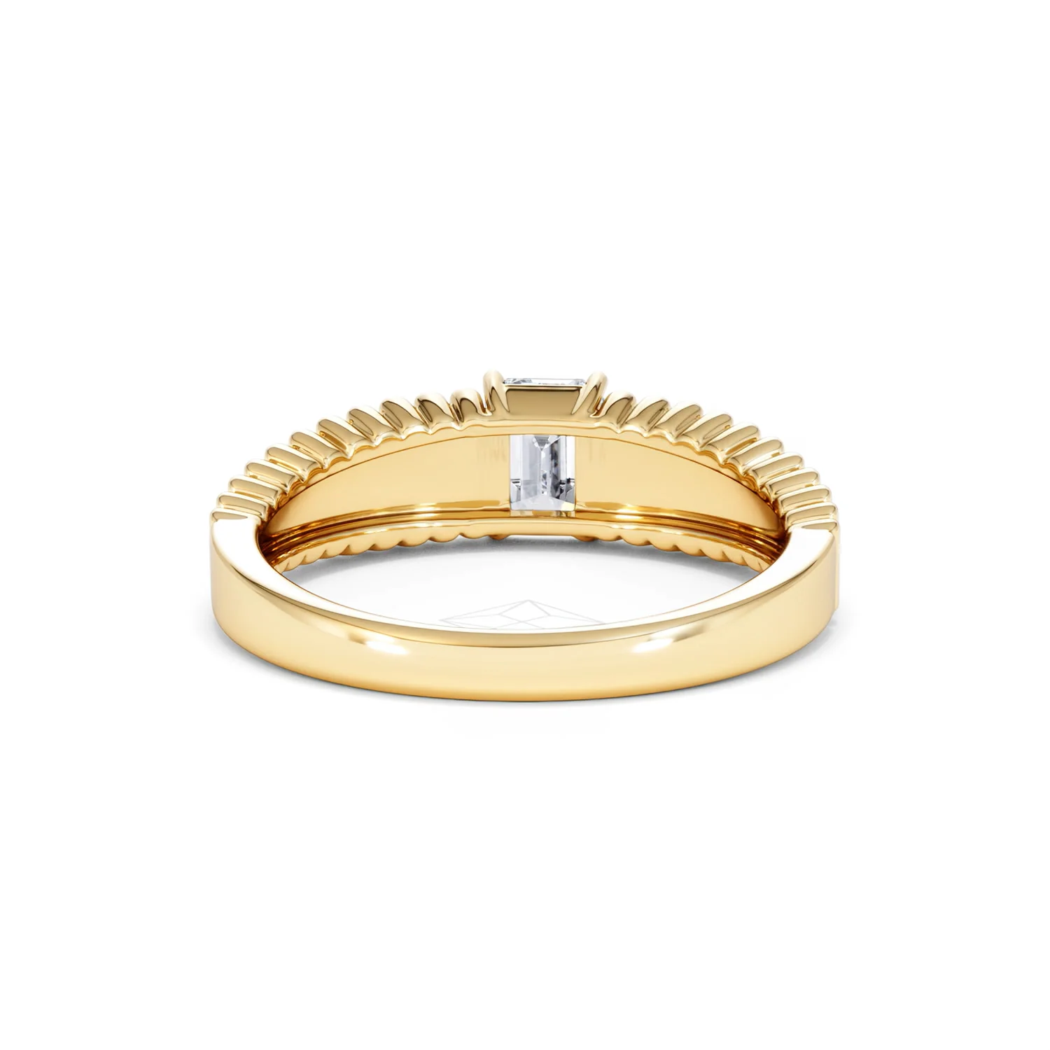 Flute 0.50ct Emerald Cut Lab Grown Diamond Solitaire Ring 18K Yellow Gold - Image 48