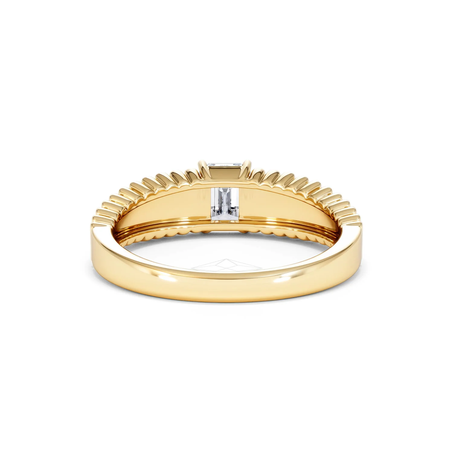 Flute 0.50ct Emerald Cut Lab Grown Diamond Solitaire Ring 18K Yellow Gold - Image 49