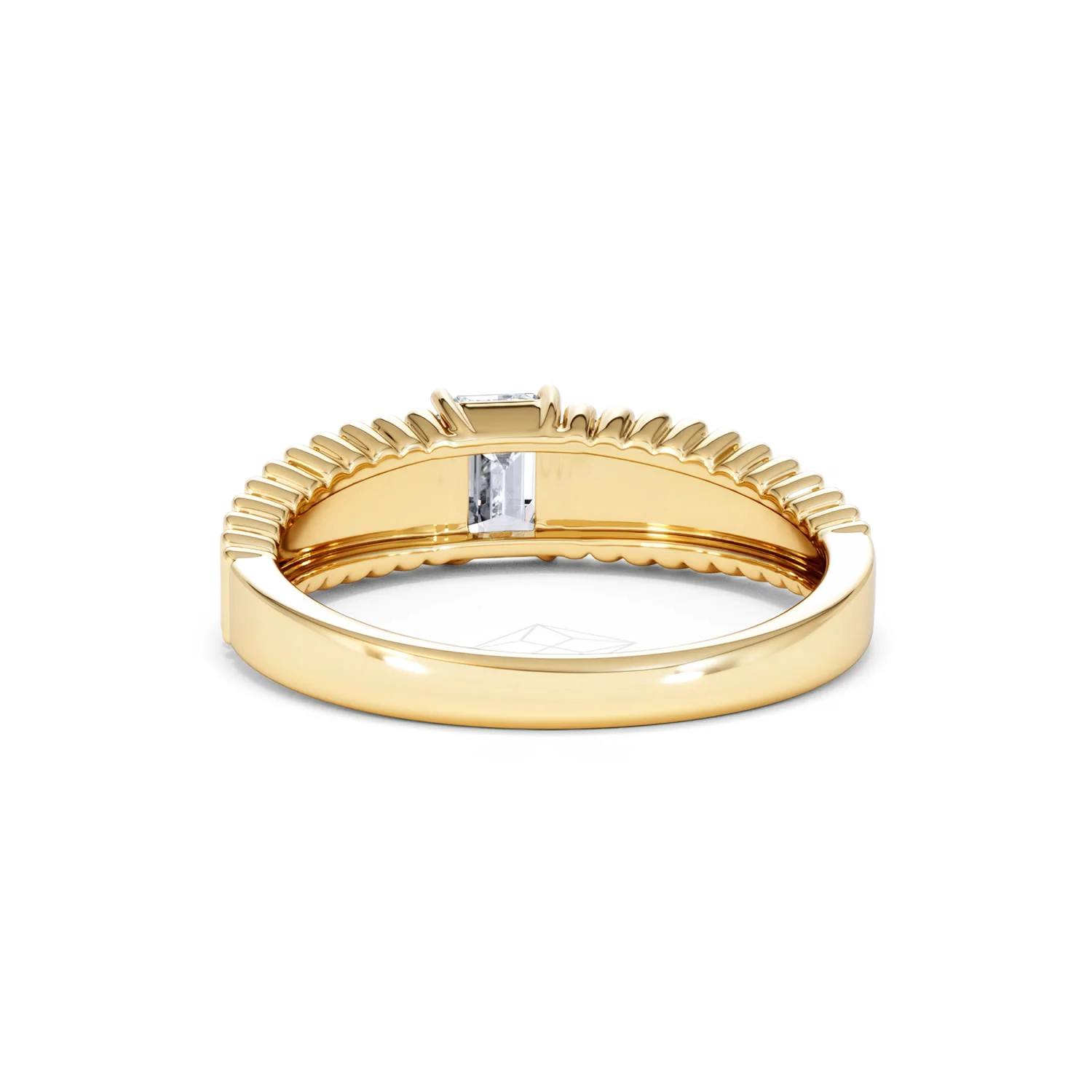 Flute 0.50ct Emerald Cut Lab Grown Diamond Solitaire Ring 18K Yellow Gold - Image 51