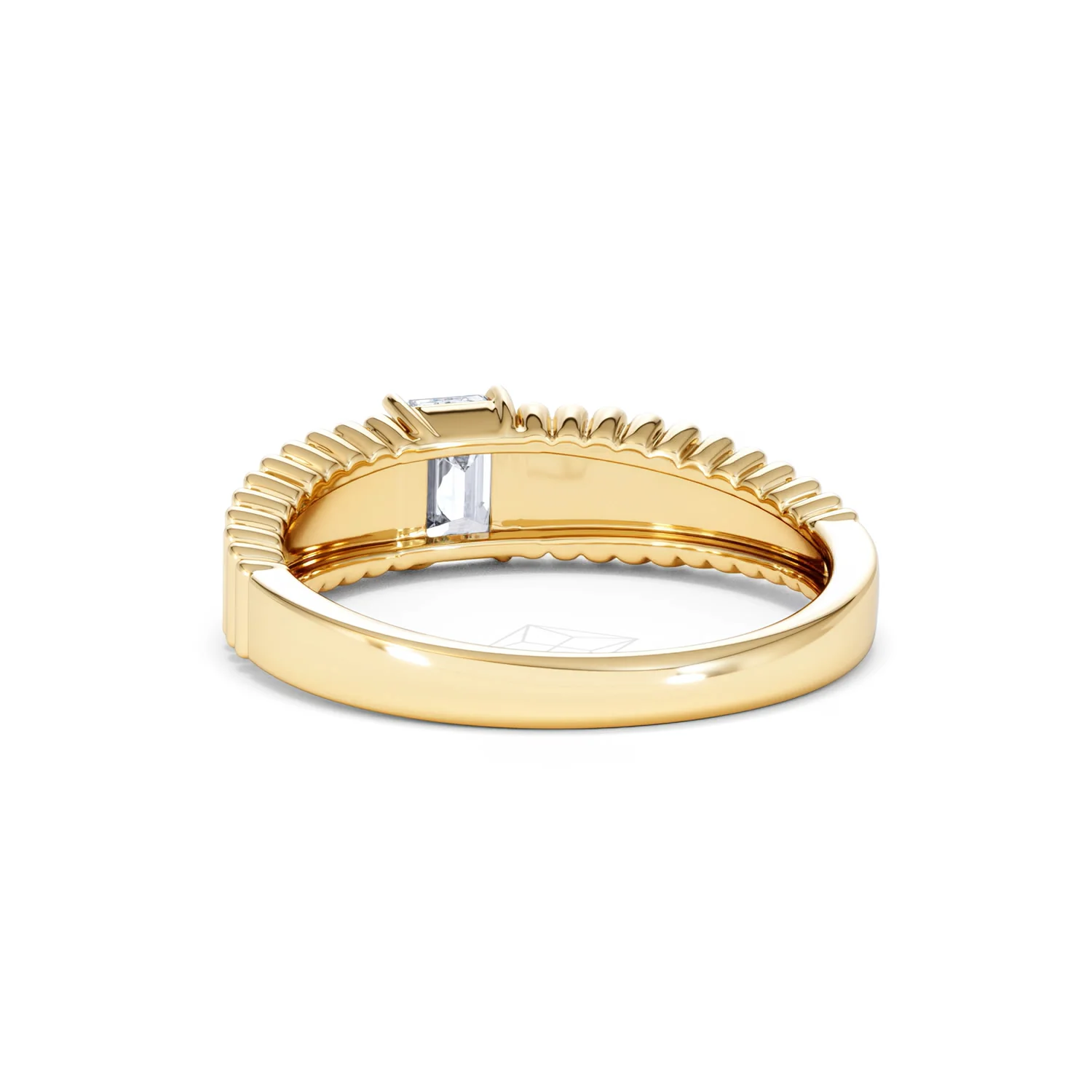 Flute 0.50ct Emerald Cut Lab Grown Diamond Solitaire Ring 18K Yellow Gold - Image 53