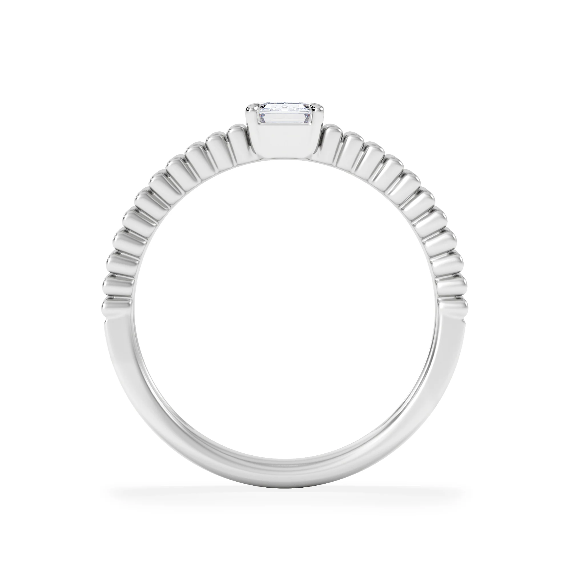 Flute 0.50ct Emerald Cut Lab Grown Diamond Solitaire Ring in Platinum - Image 3