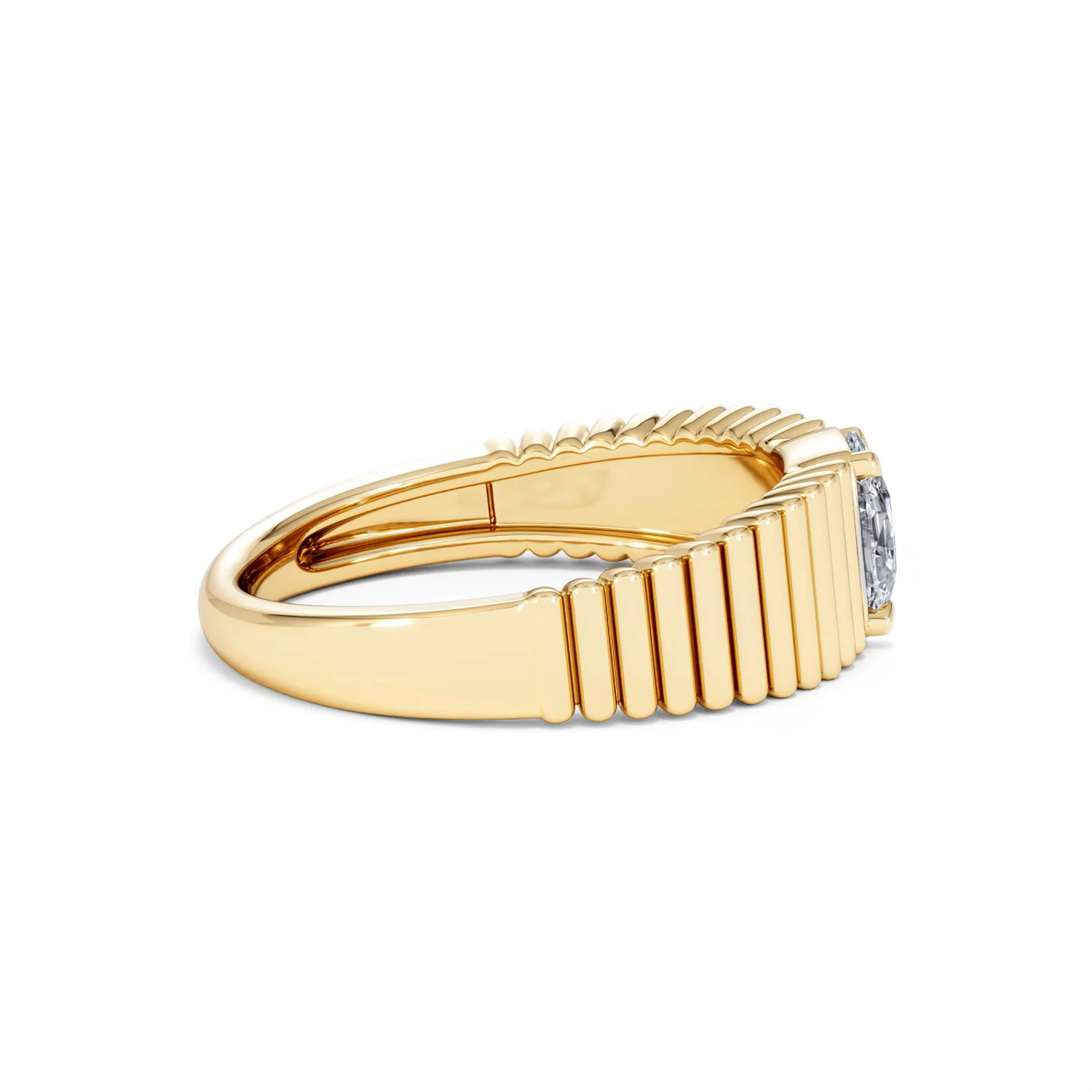 Flute 0.50ct Oval Cut Lab Grown Diamond Solitaire Ring 18K Yellow Gold - Image 30