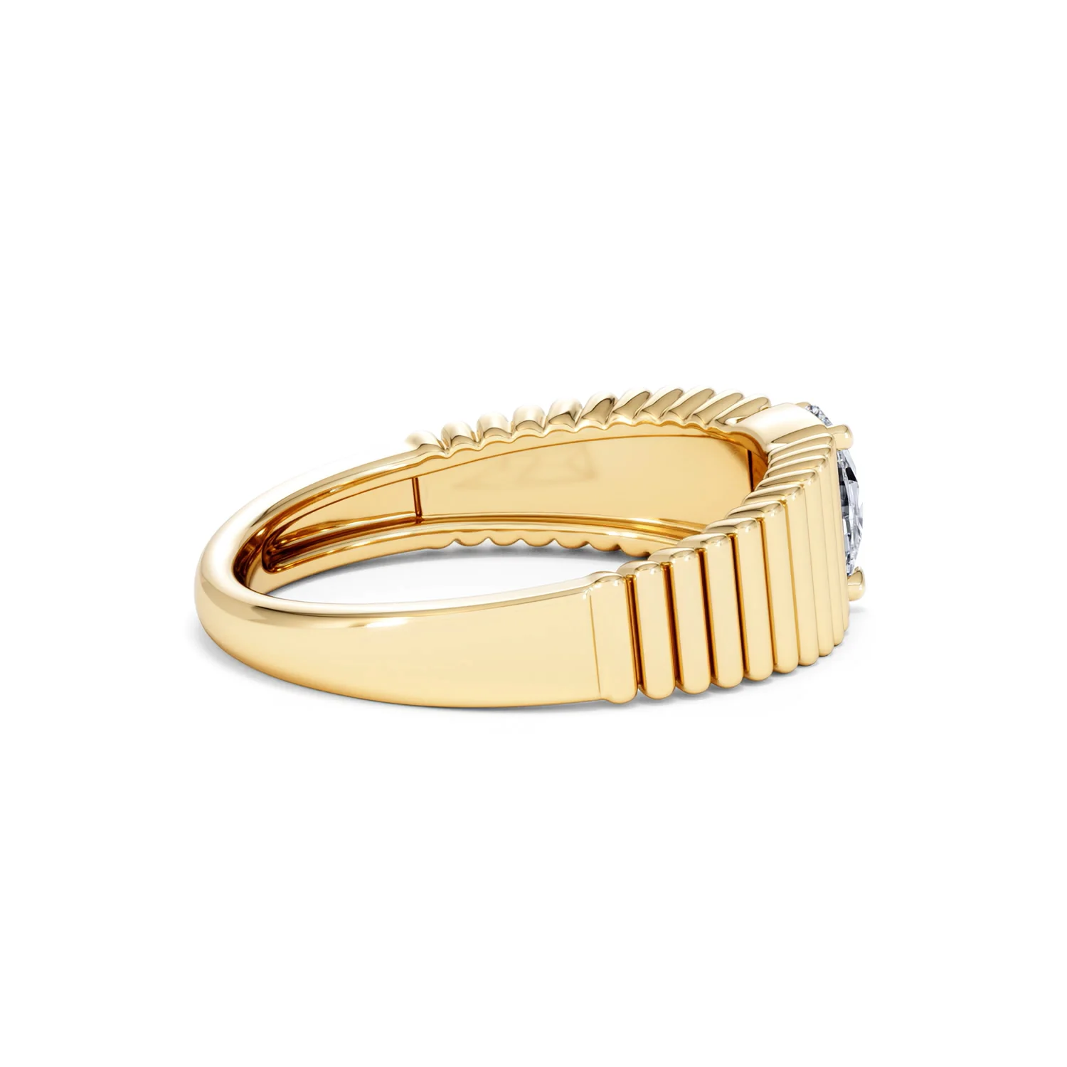 Flute 0.50ct Oval Cut Lab Grown Diamond Solitaire Ring 18K Yellow Gold - Image 33