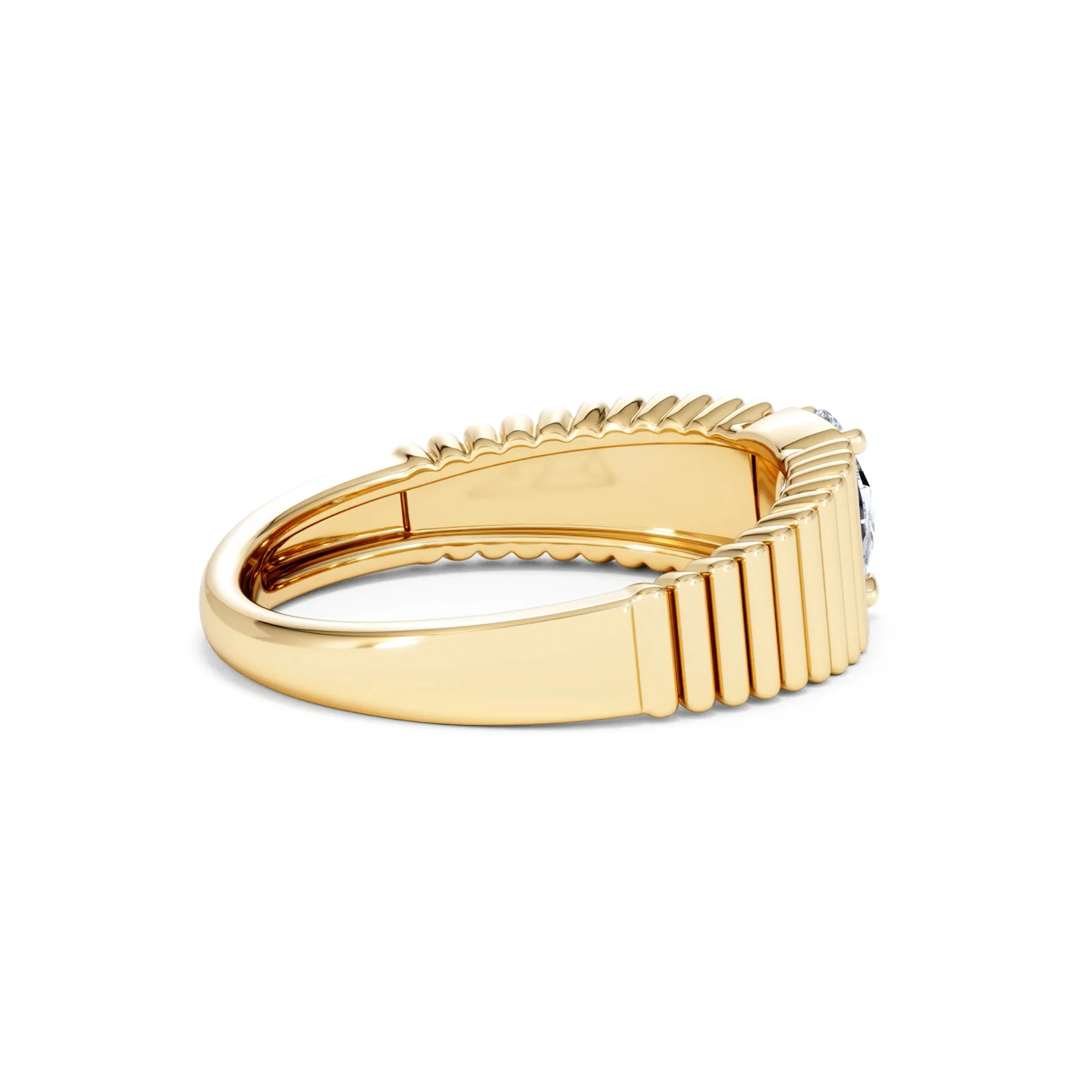 Flute 0.50ct Oval Cut Lab Grown Diamond Solitaire Ring 18K Yellow Gold - Image 34