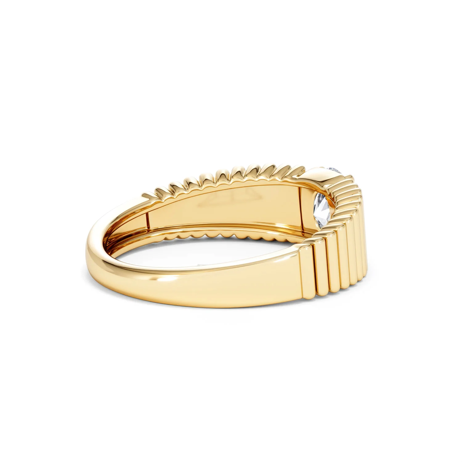 Flute 0.50ct Oval Cut Lab Grown Diamond Solitaire Ring 18K Yellow Gold - Image 37
