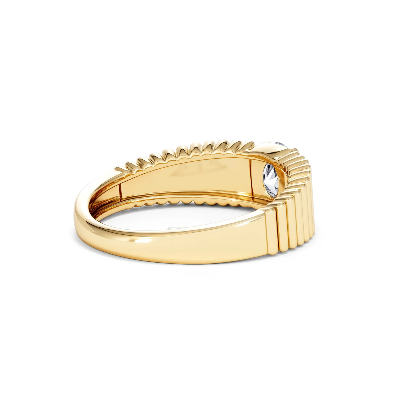 Flute 0.50ct Oval Cut Lab Grown Diamond Solitaire Ring 18K Yellow Gold - Image 38