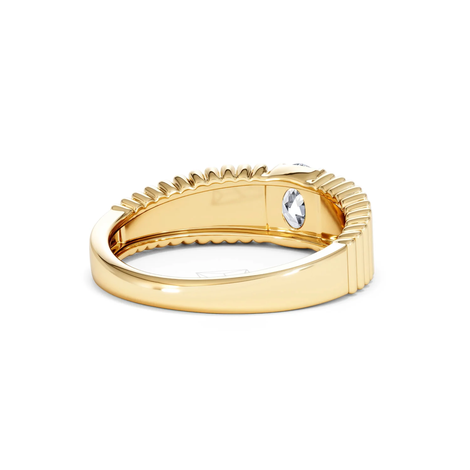 Flute 0.50ct Oval Cut Lab Grown Diamond Solitaire Ring 18K Yellow Gold - Image 42