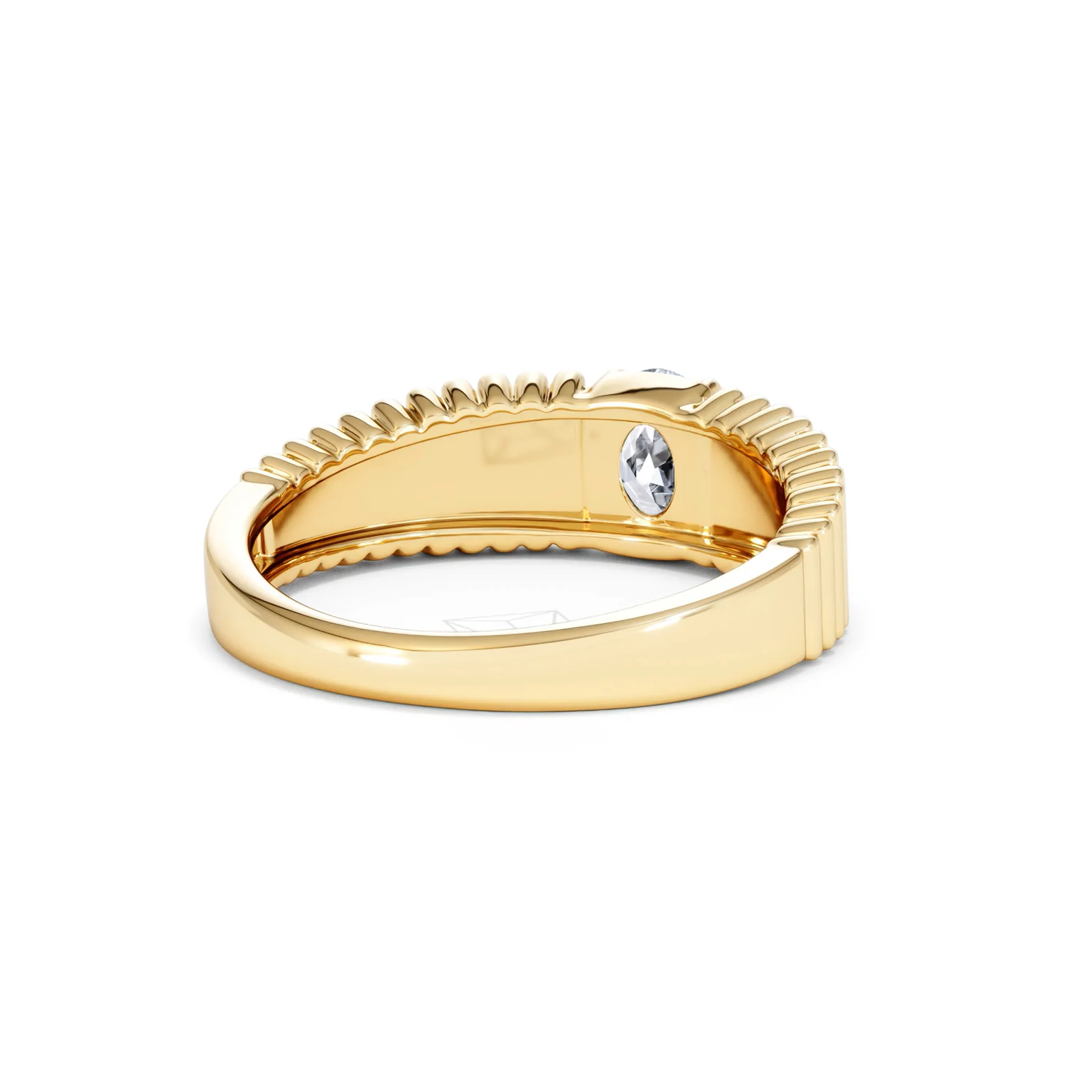 Flute 0.50ct Oval Cut Lab Grown Diamond Solitaire Ring 18K Yellow Gold - Image 43