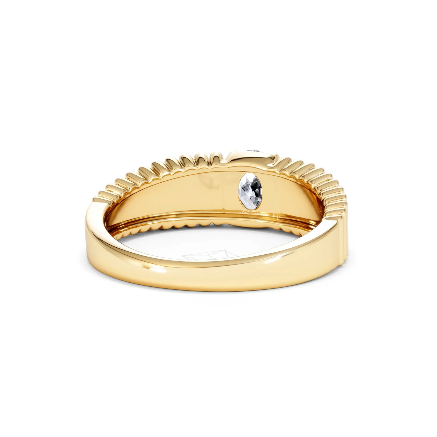 Flute 0.50ct Oval Cut Lab Grown Diamond Solitaire Ring 18K Yellow Gold - Image 45