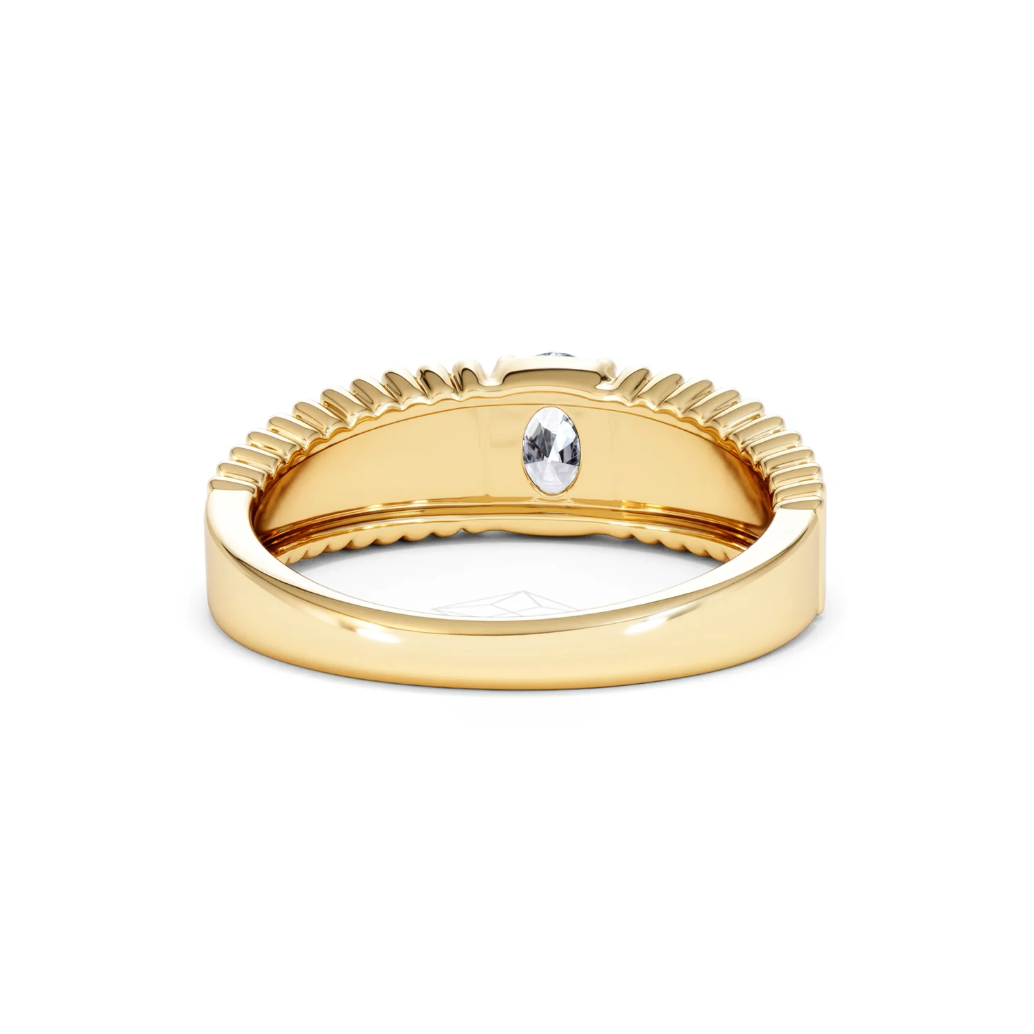 Flute 0.50ct Oval Cut Lab Grown Diamond Solitaire Ring 18K Yellow Gold - Image 47