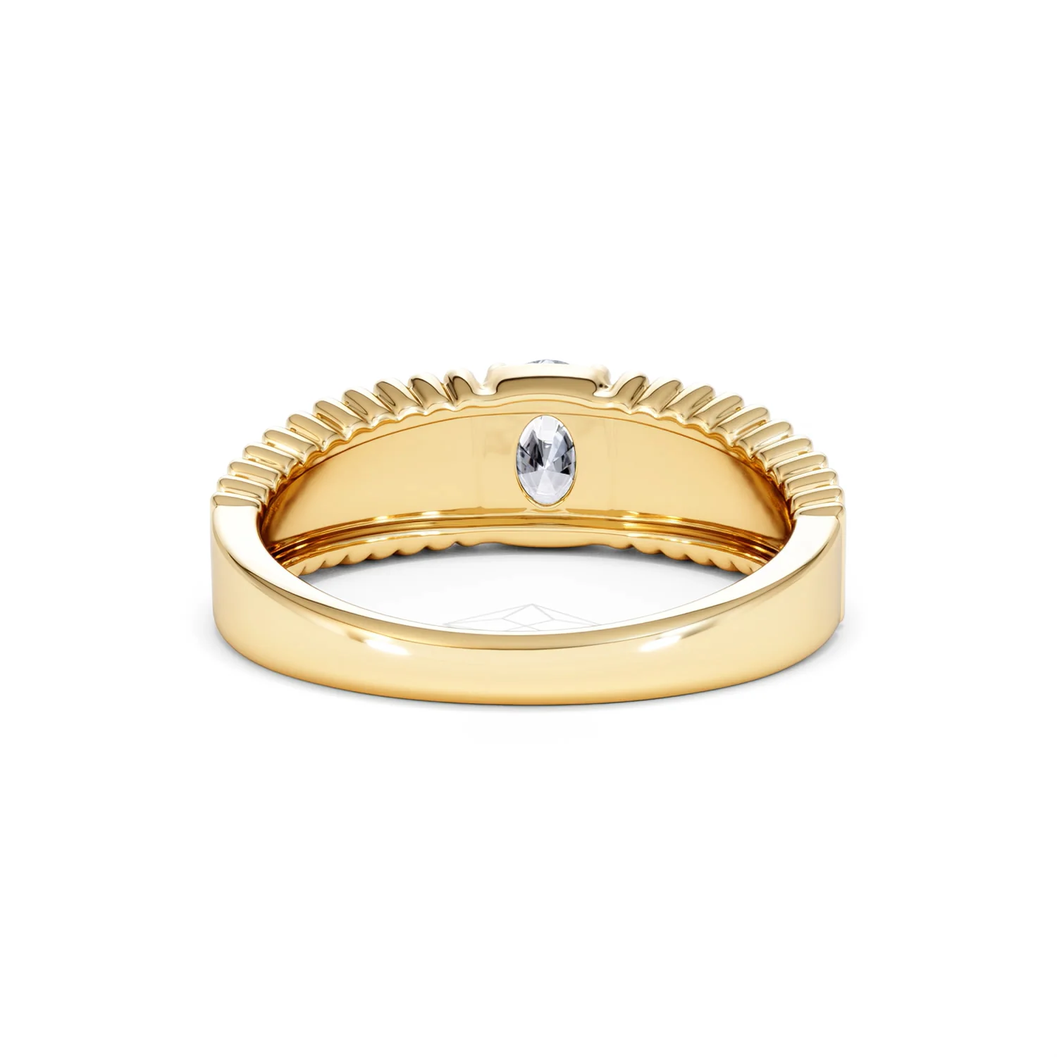 Flute 0.50ct Oval Cut Lab Grown Diamond Solitaire Ring 18K Yellow Gold - Image 48
