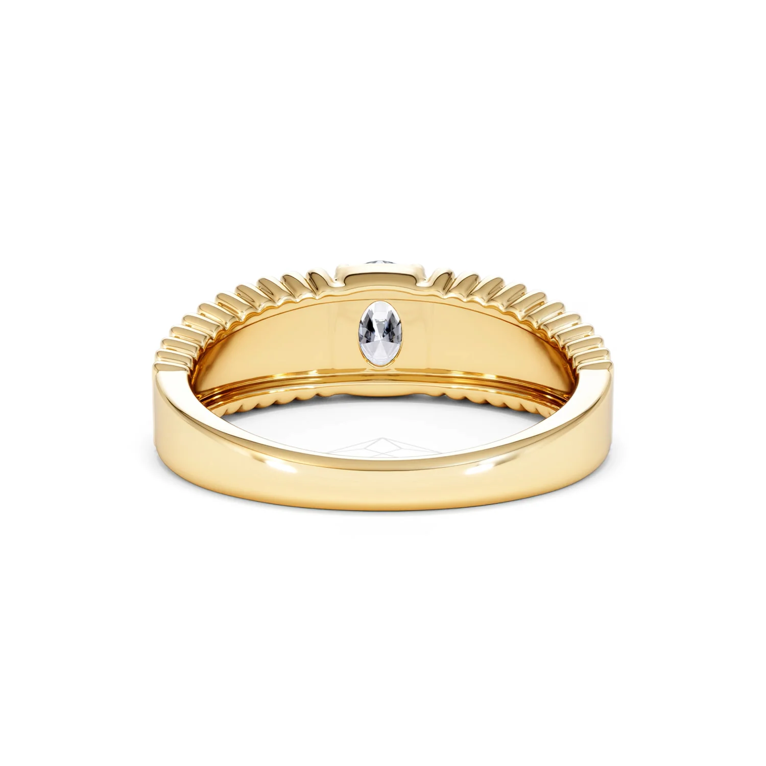 Flute 0.50ct Oval Cut Lab Grown Diamond Solitaire Ring 18K Yellow Gold - Image 49