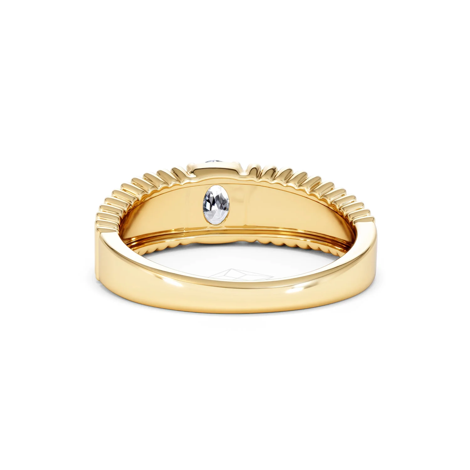 Flute 0.50ct Oval Cut Lab Grown Diamond Solitaire Ring 18K Yellow Gold - Image 51