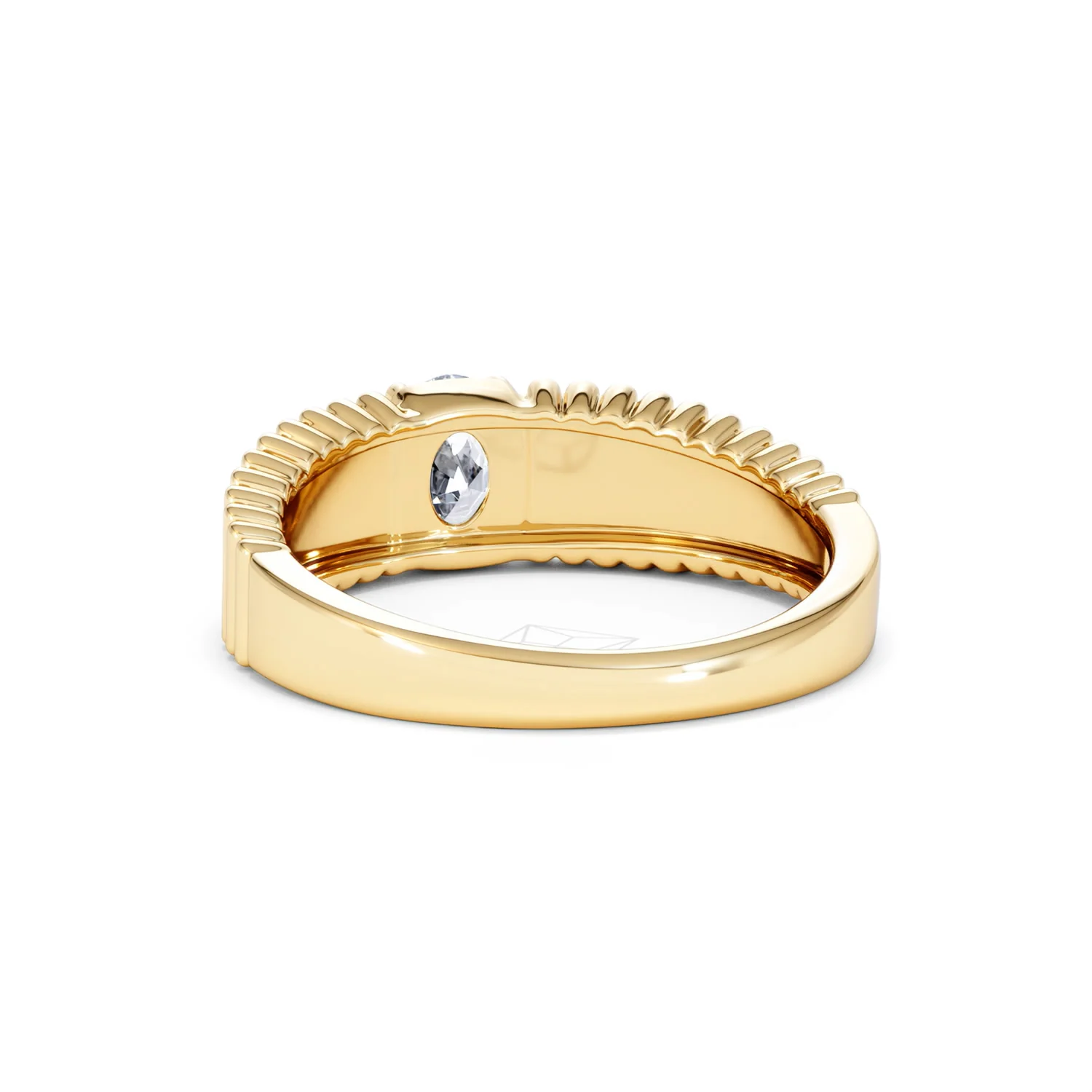 Flute 0.50ct Oval Cut Lab Grown Diamond Solitaire Ring 18K Yellow Gold - Image 53
