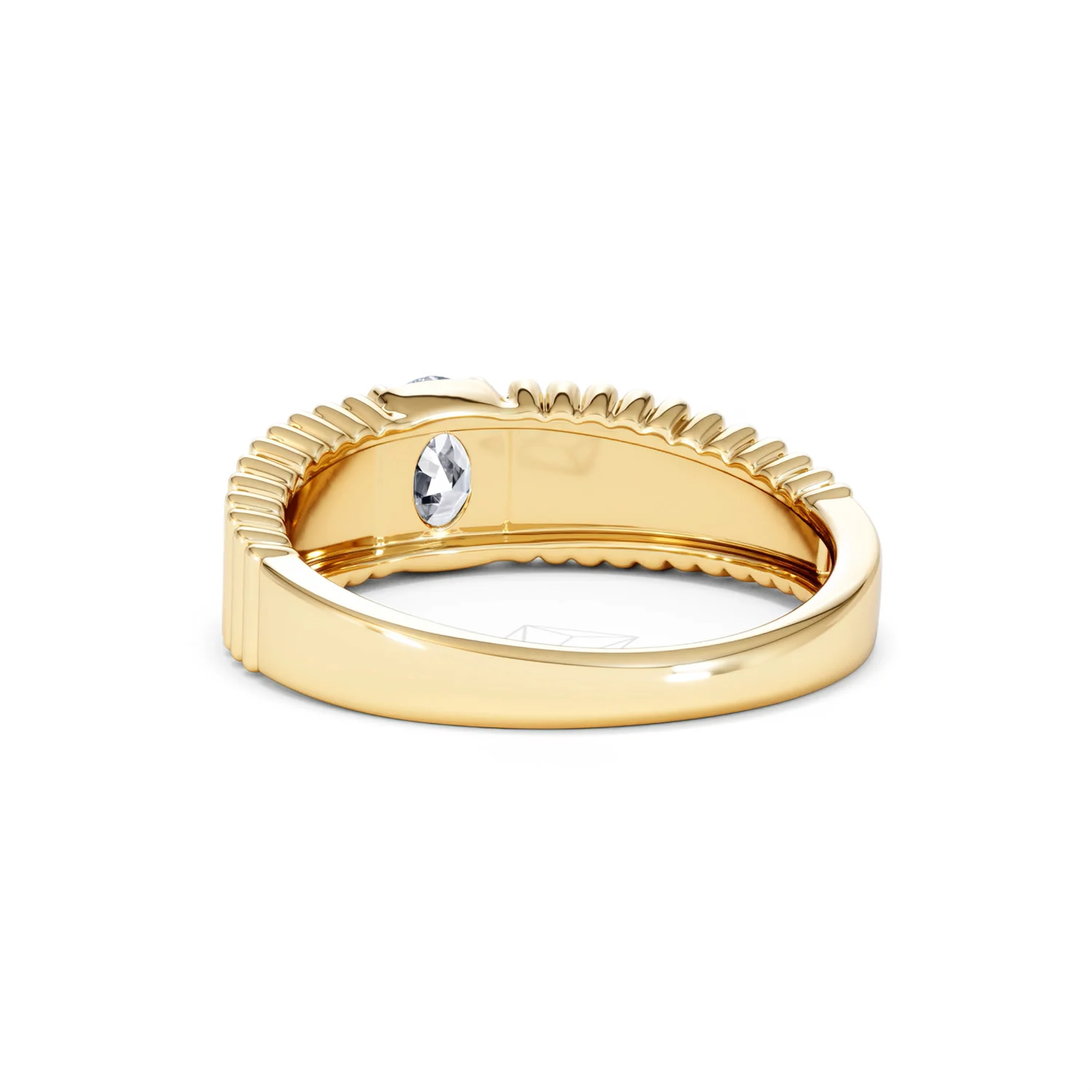 Flute 0.50ct Oval Cut Lab Grown Diamond Solitaire Ring 18K Yellow Gold - Image 54
