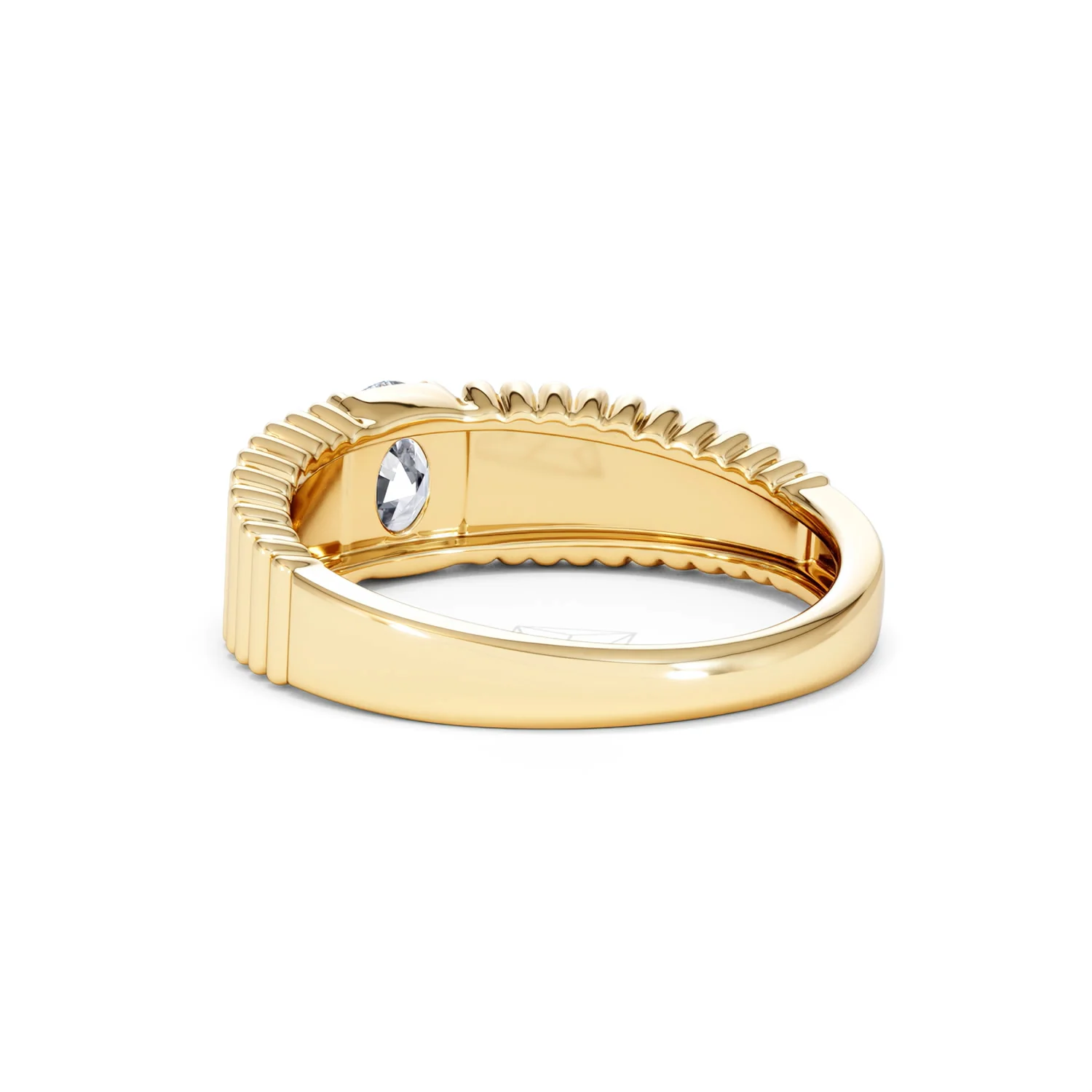 Flute 0.50ct Oval Cut Lab Grown Diamond Solitaire Ring 18K Yellow Gold - Image 56