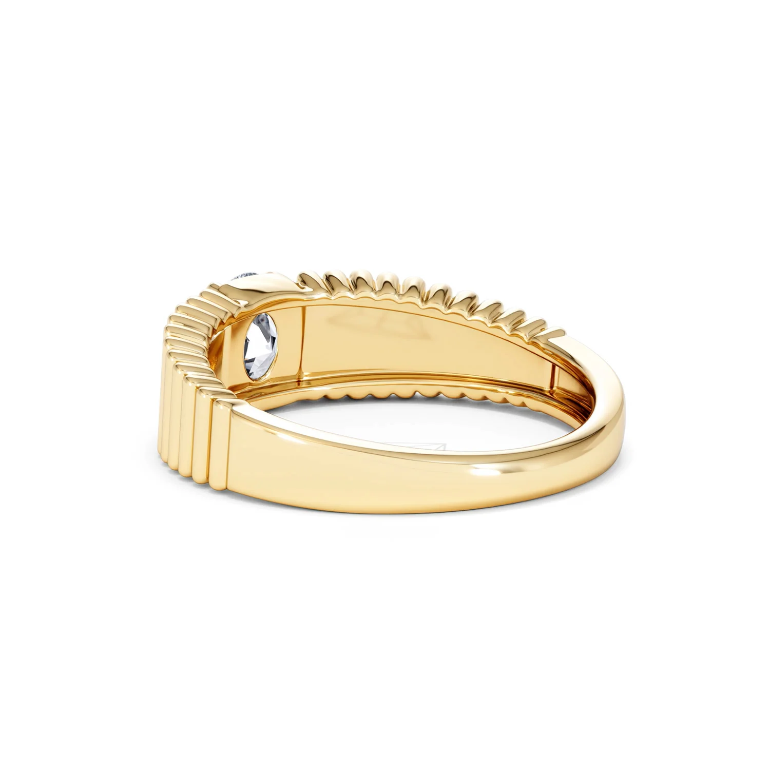 Flute 0.50ct Oval Cut Lab Grown Diamond Solitaire Ring 18K Yellow Gold - Image 58
