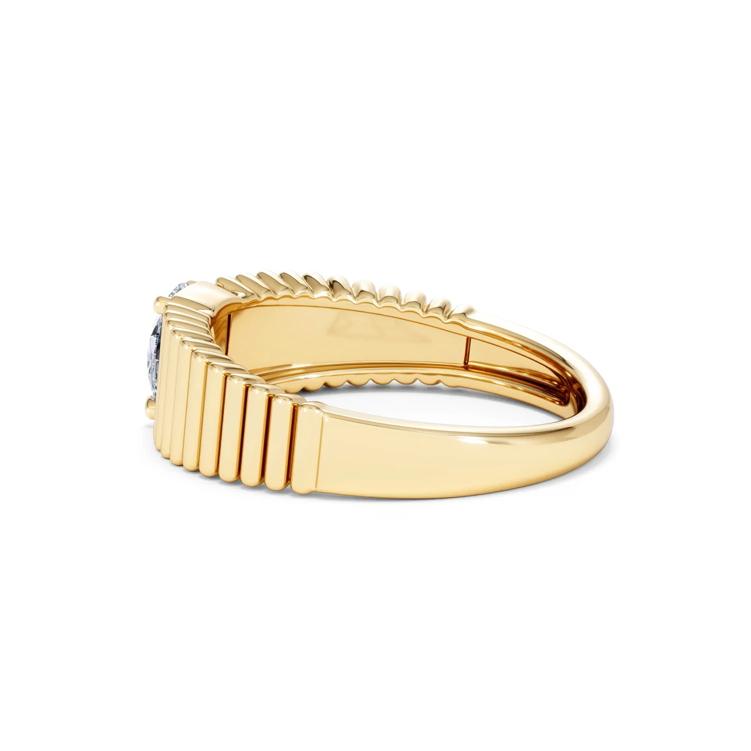 Flute 0.50ct Oval Cut Lab Grown Diamond Solitaire Ring 18K Yellow Gold - Image 64