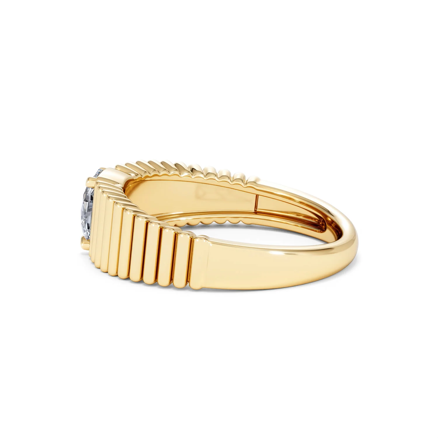 Flute 0.50ct Oval Cut Lab Grown Diamond Solitaire Ring 18K Yellow Gold - Image 66