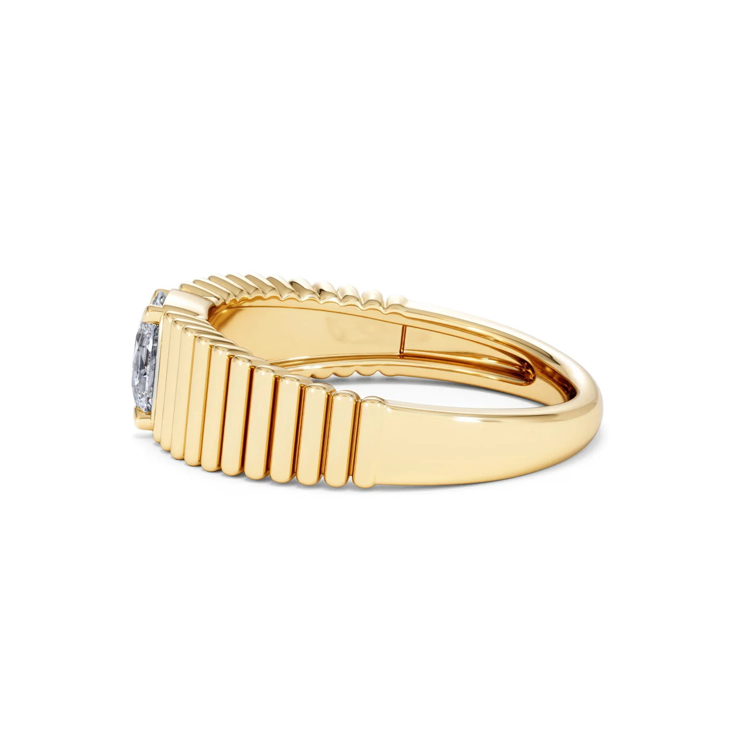 Flute 0.50ct Oval Cut Lab Grown Diamond Solitaire Ring 18K Yellow Gold - Image 68