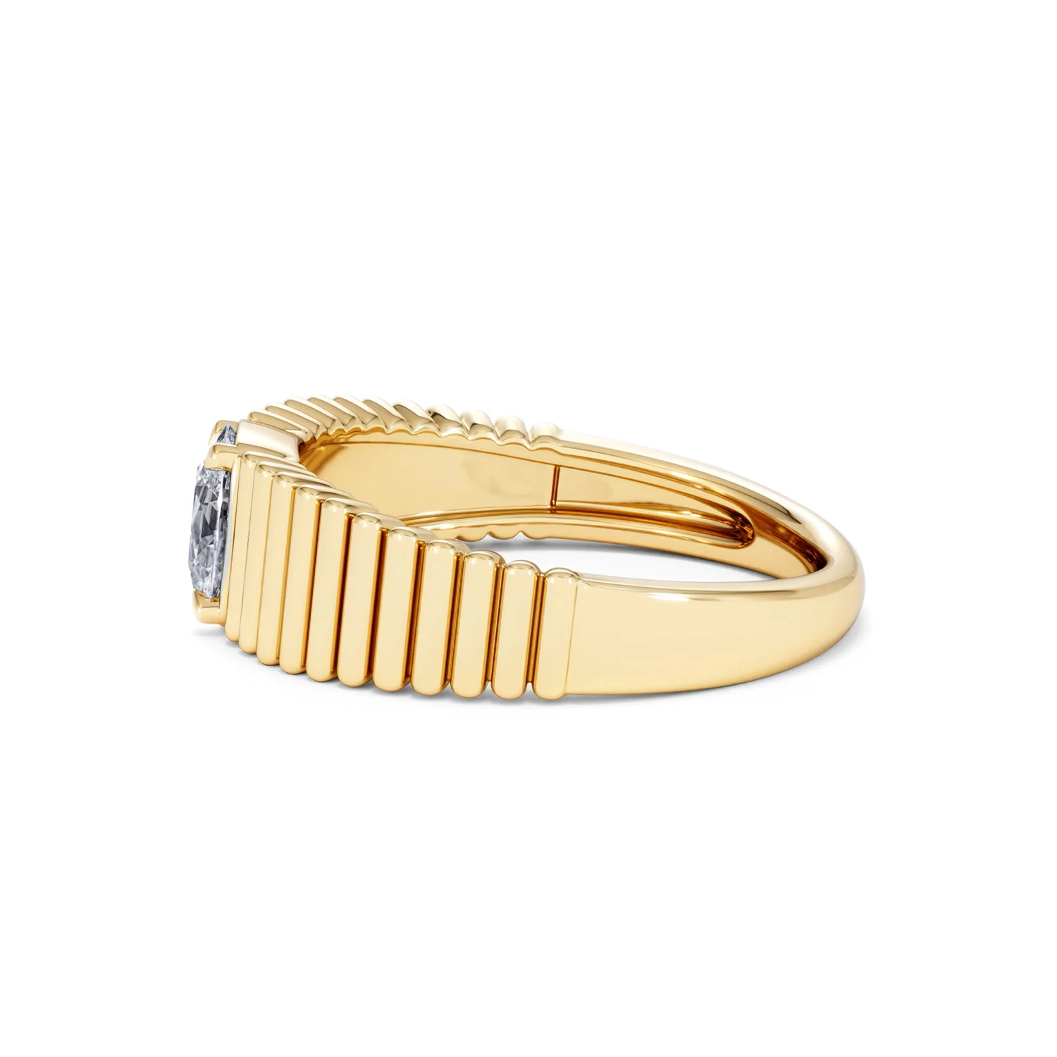 Flute 0.50ct Oval Cut Lab Grown Diamond Solitaire Ring 18K Yellow Gold - Image 69