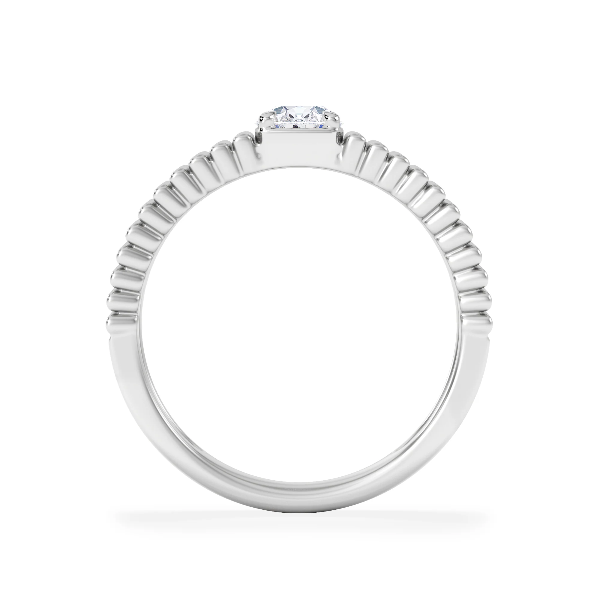 Flute 0.50ct Oval Cut Lab Grown Diamond Solitaire Ring in Platinum - Image 3